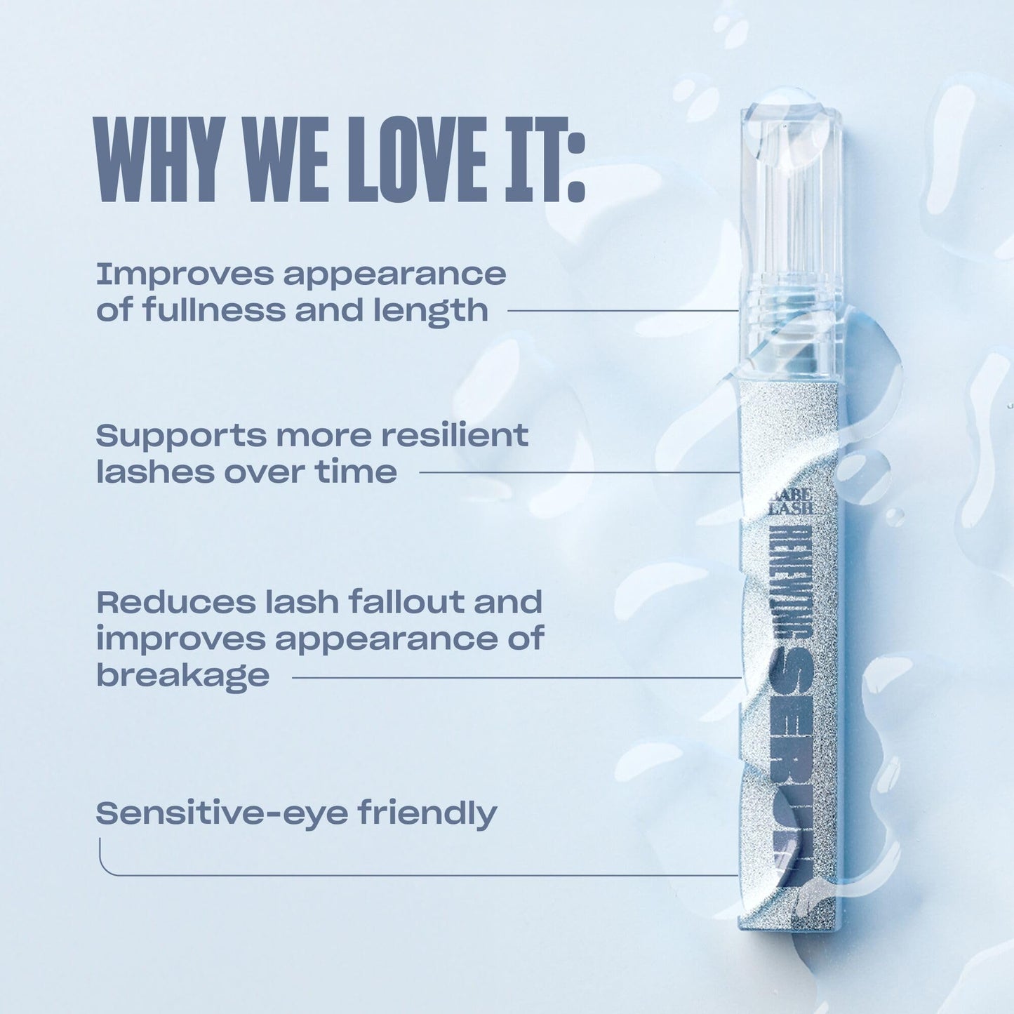 BABE ORIGINAL Renewing Lash Serum – Peptide Eyelash Treatment for Fuller, Longer Natural Lashes, Nourishing & Cruelty-Free