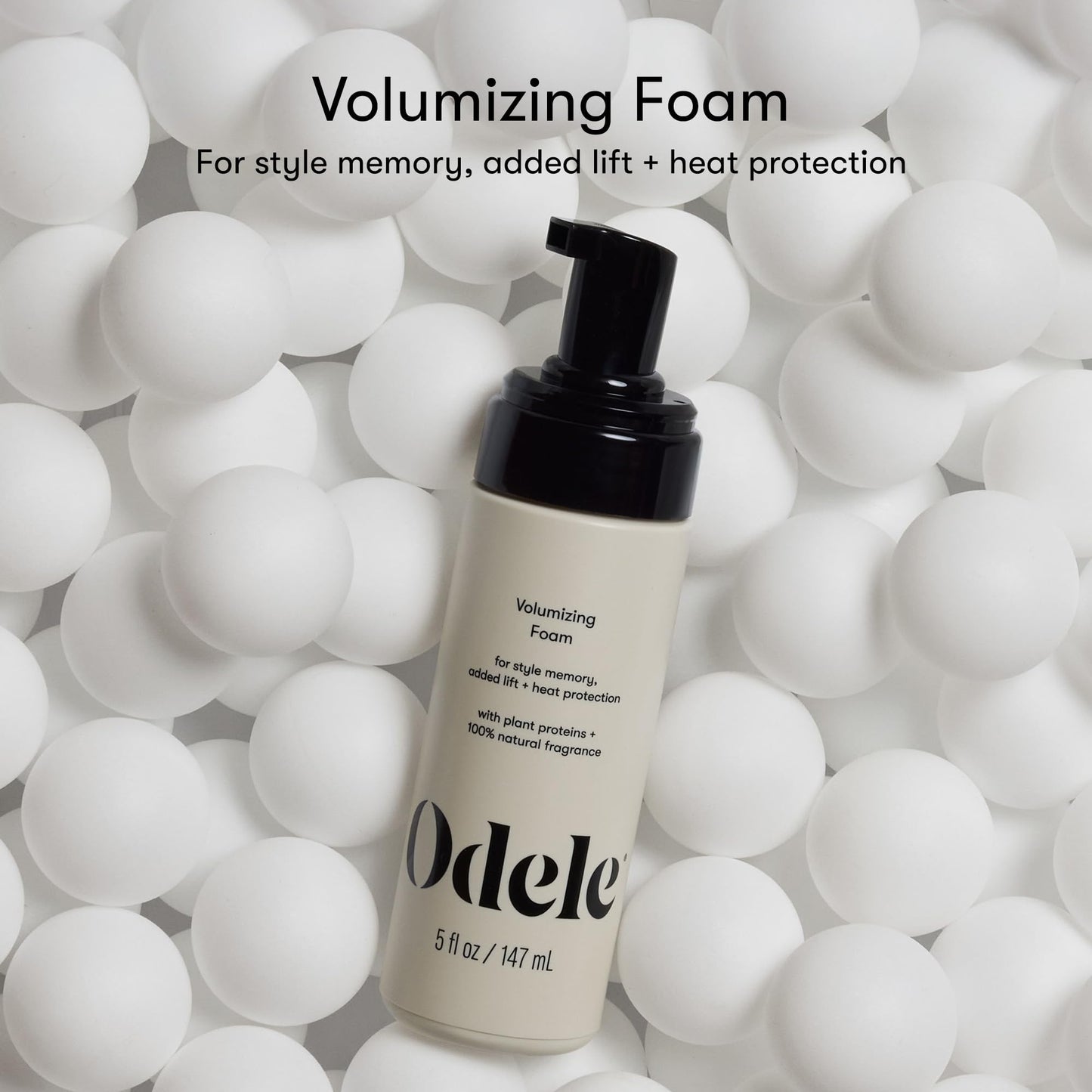 Odele Volumizing Foam Hair Styler for Heat Protection, Added Lift, and Straight to Wavy or Fine to Medium Hair Types, 5 Fl Oz