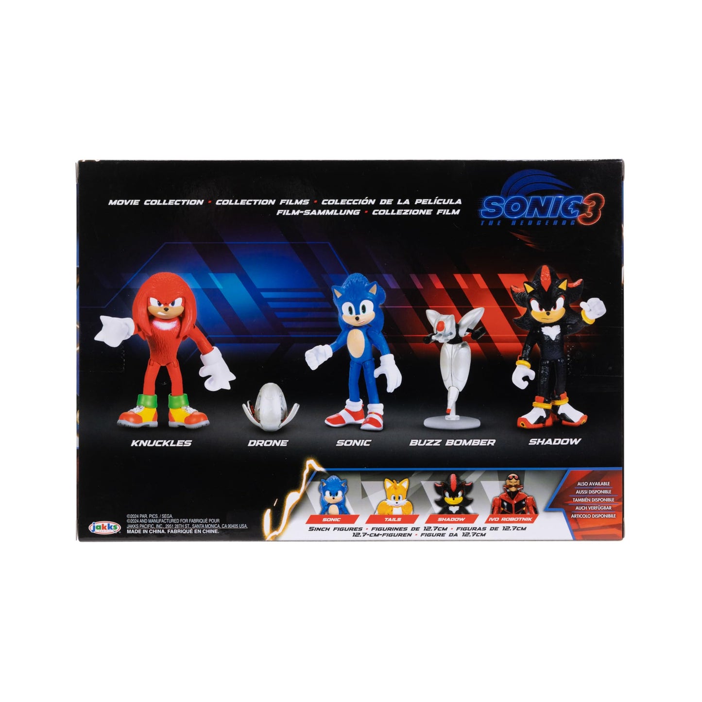 Sonic 3 Movie 2.5" Action Figures Multi-Pack – Sonic, Knuckles, Shadow, Buzz Bomber & Drone – Official Collector Toy Set