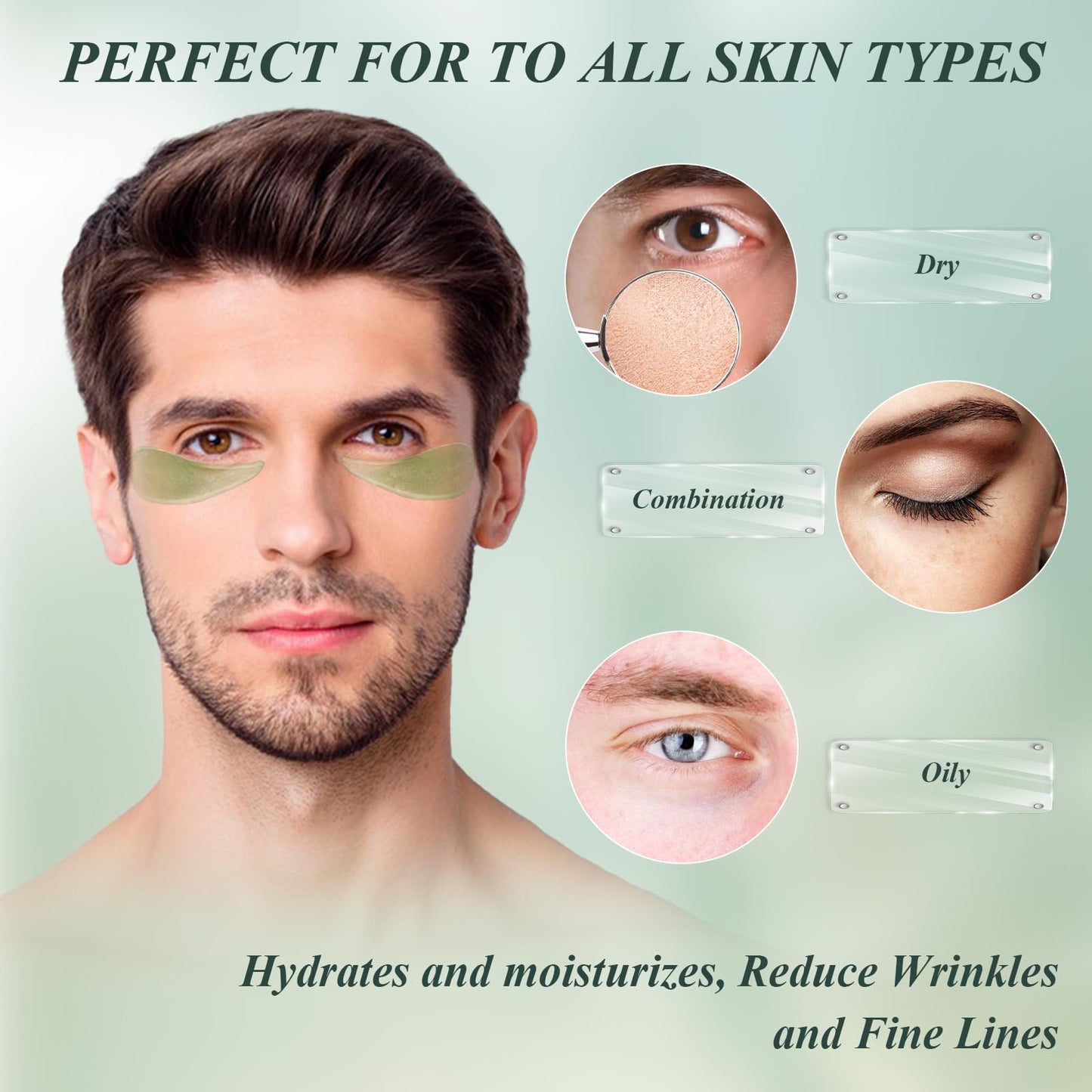 Under Eye Patches – 60 Aloe Vera Masks for Dark Circles, Puffiness, Wrinkles & Fine Lines, Natural Extracts Eye Care Treatment