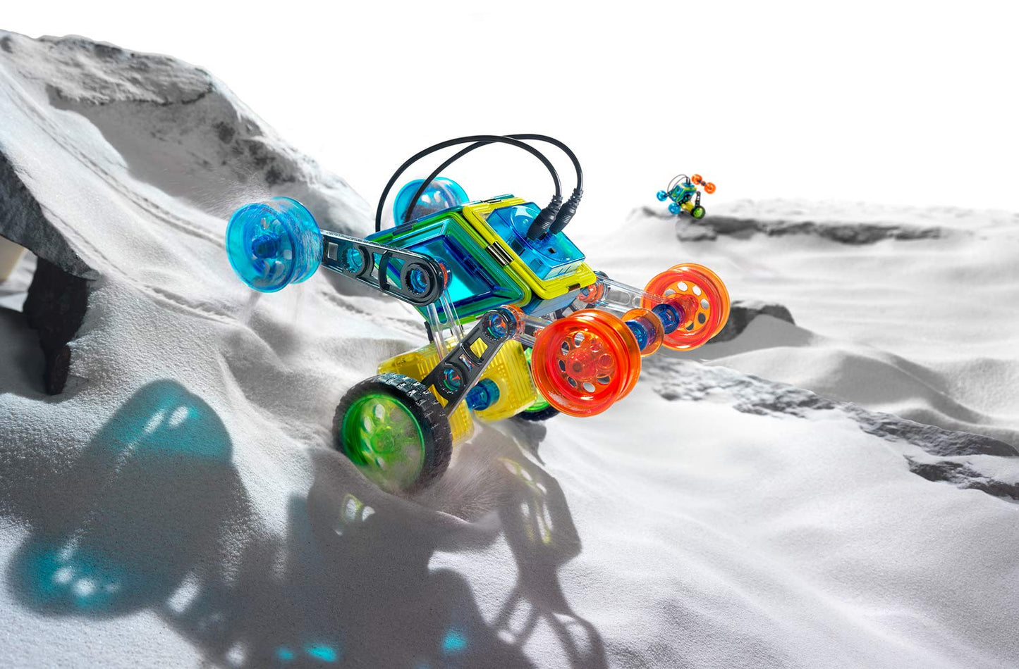 GeoSmart Flip Bot - Build Remote-Controlled GeoMagnetic Vehicles with This STEM Focused Magnetic Construction Set Featuring Rechargeable Turbo Motors