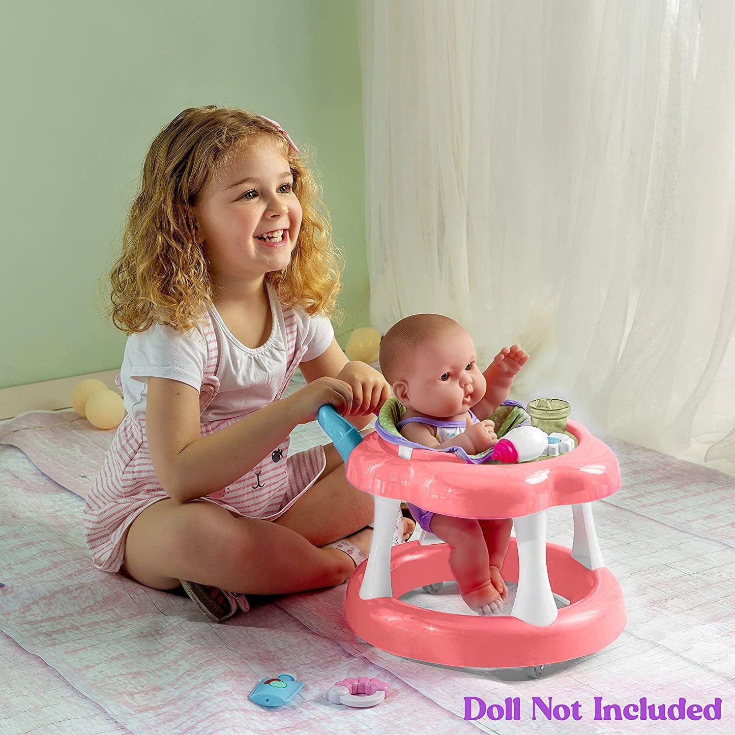 JC Toys - For Keeps Playtime! | Baby Doll Walker Gift Set | Fits Dolls up to 17" | Cloth Seat for easy use and Play Accessories | Ages 2+