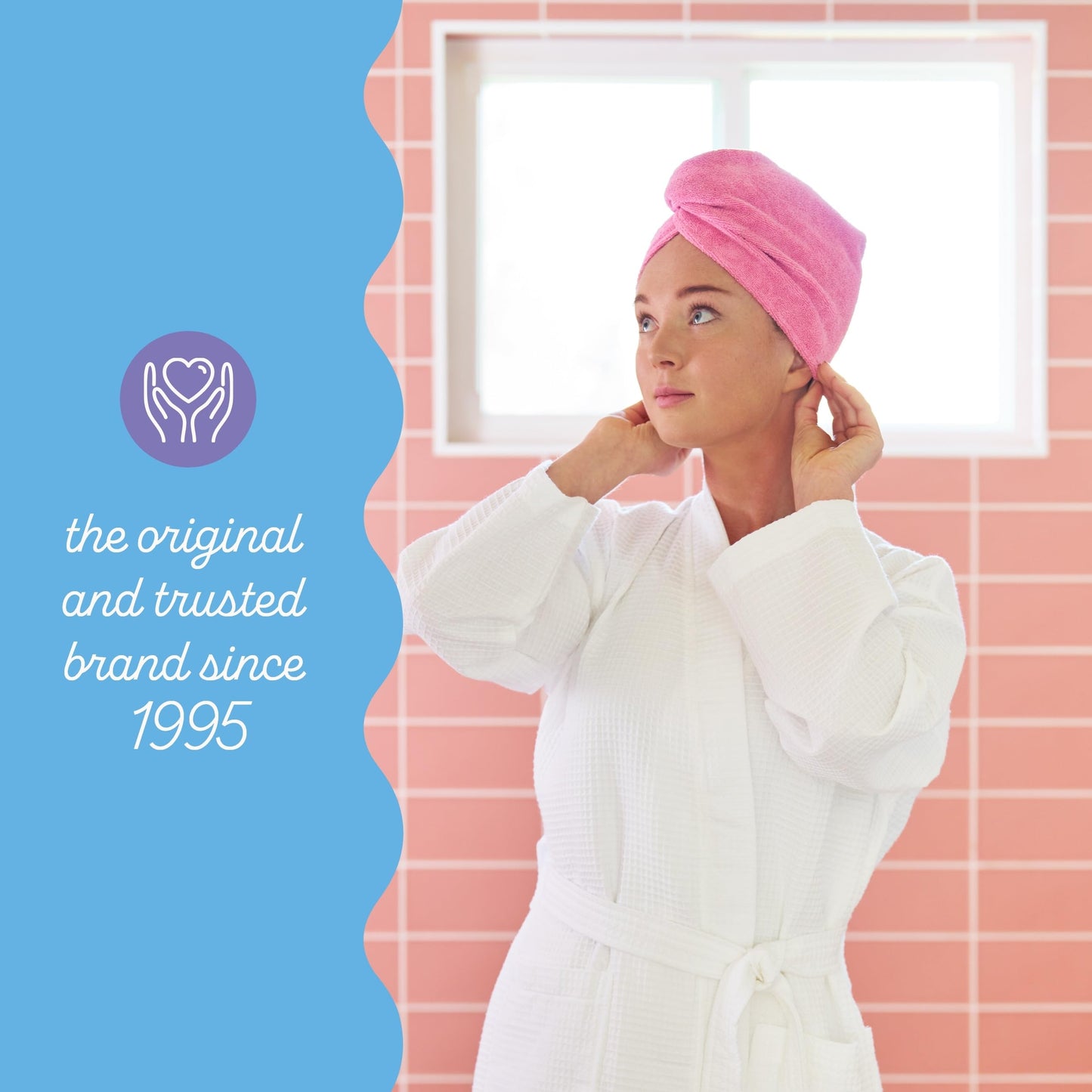 Turbie Twist Microfiber Hair Towel 2-Pack – Quick Dry Hair Wrap for Straight, Wavy & Curly Hair – Travel & Gift Set, Dark & Light Pink