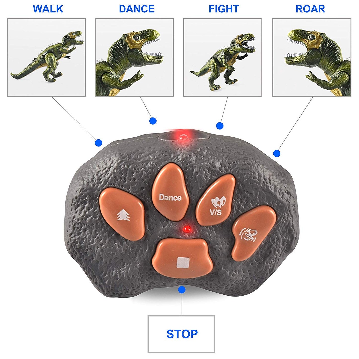 JOYIN Remote Control T-Rex Dinosaur Toy for Kids 3+ – Roaring, Walking, Dancing, Light-Up Electronic Robot, Birthday Gift