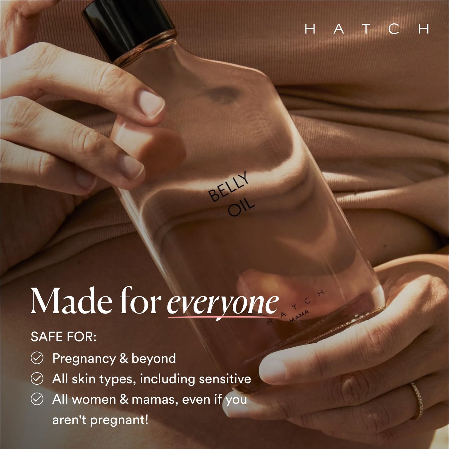 HATCH Belly Oil for Pregnancy & Postpartum – Quick-Dry, Soothes Stretch Marks & Irritation, Vegan, Clean, Plant-Based Skincare, 6.7 Fl Oz