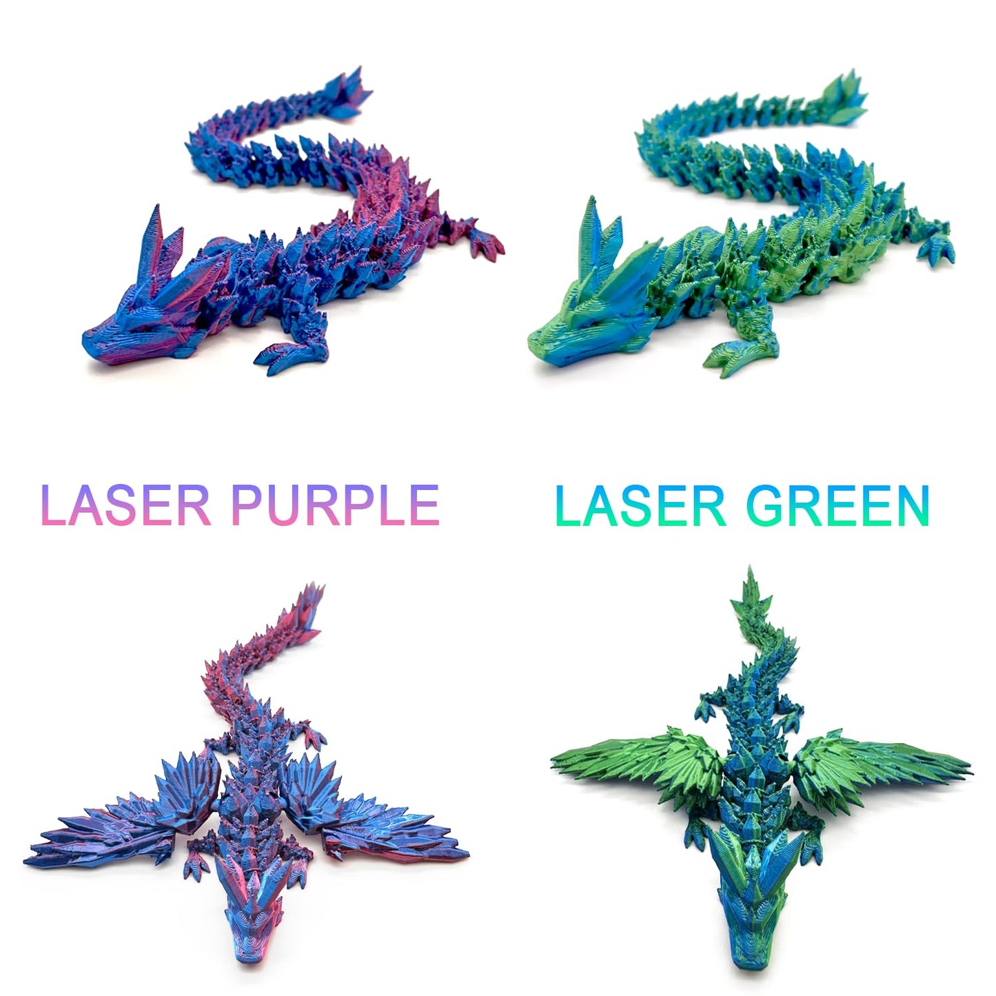 HEZUJ 3D Printed Purple Dragon with Wings & Egg, Surprise Flying Dragon Inside, Articulated Figurine, Kids Gift & Home Decor