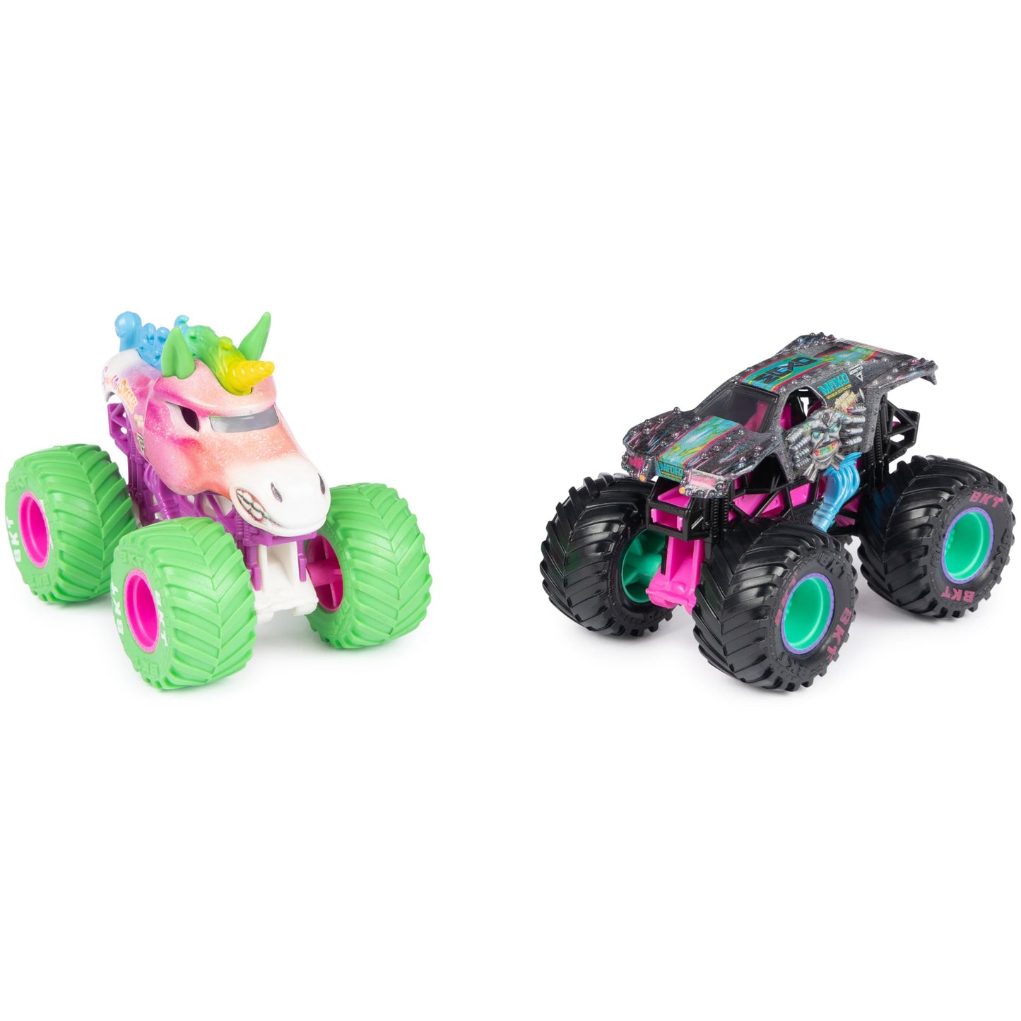 Monster Jam, Official Nitro Neon, Sparkle Smash Vs. Max-D, 1:64 Scale Die-Cast Monster Trucks, Kids Toys for Boys Ages 3 and up