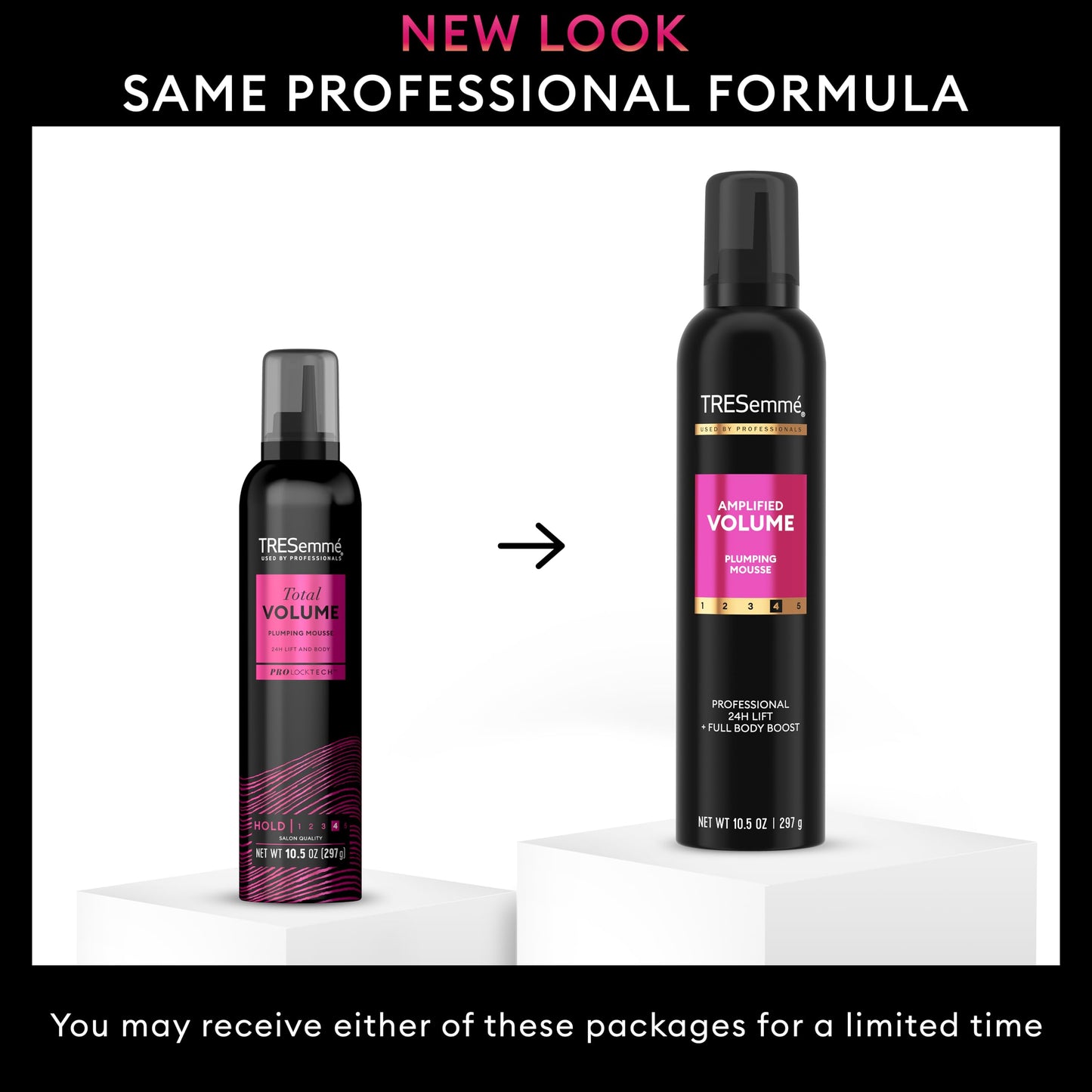 TRESemmé Plumping Mousse Amplified Volume for 24H Lift and Body with Pro Lock Technology 10.5 Fl Oz