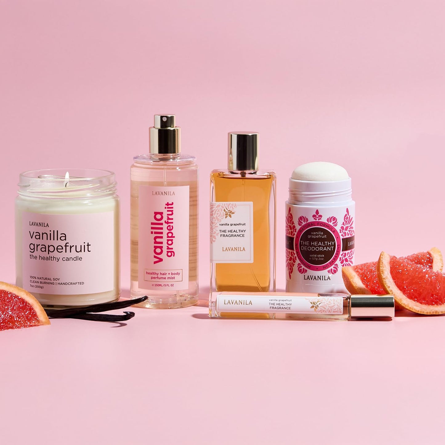 Lavanila Vanilla Grapefruit Healthy Hair & Body Perfume Mist 5 Fl Oz | Bright, Uplifting Scent with Jojoba Oil, Cedarwood & Pink Grapefruit