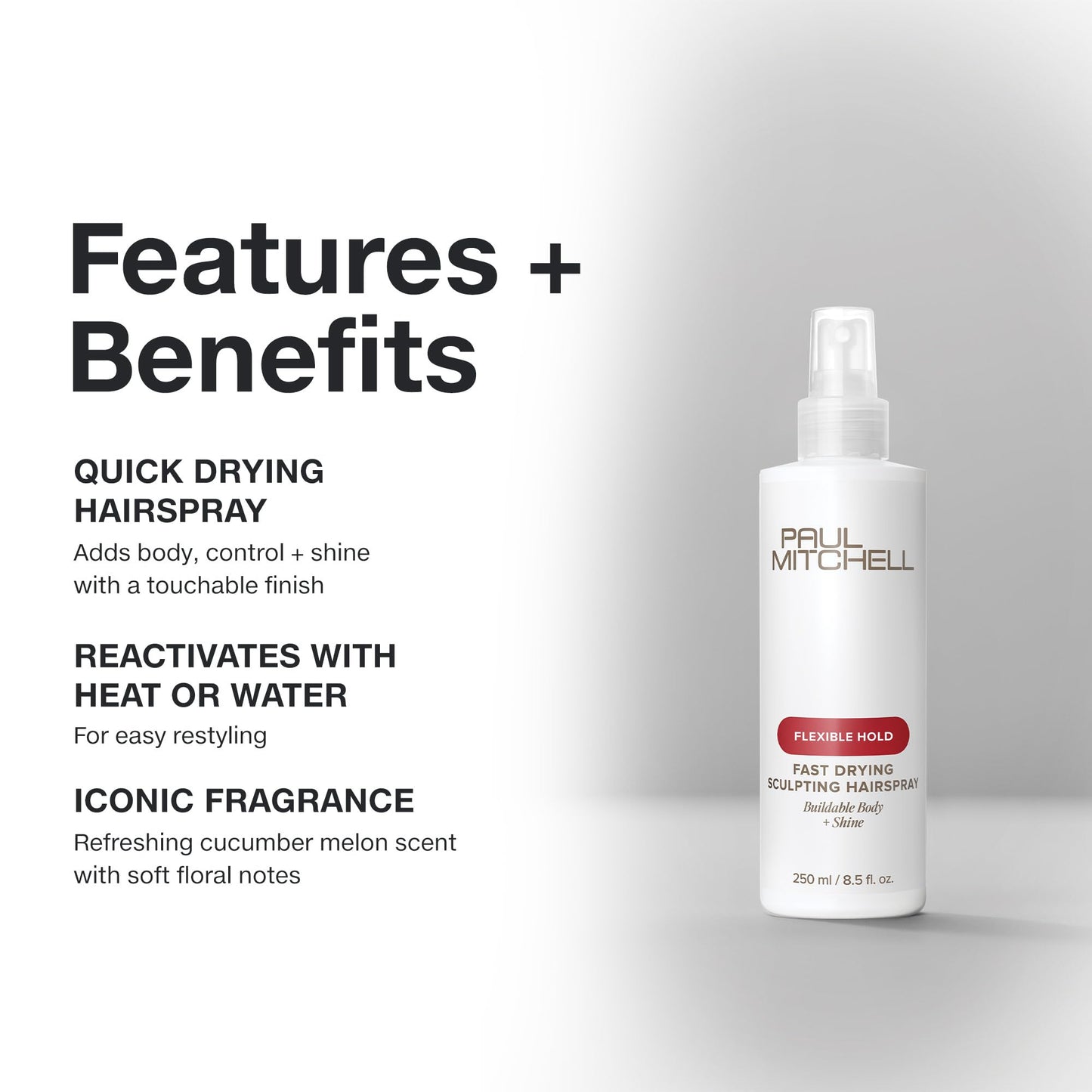 Paul Mitchell Fast Drying Sculpting Spray, Medium Hold, Touchable Finish, For All Hair Types, 3.4 fl oz