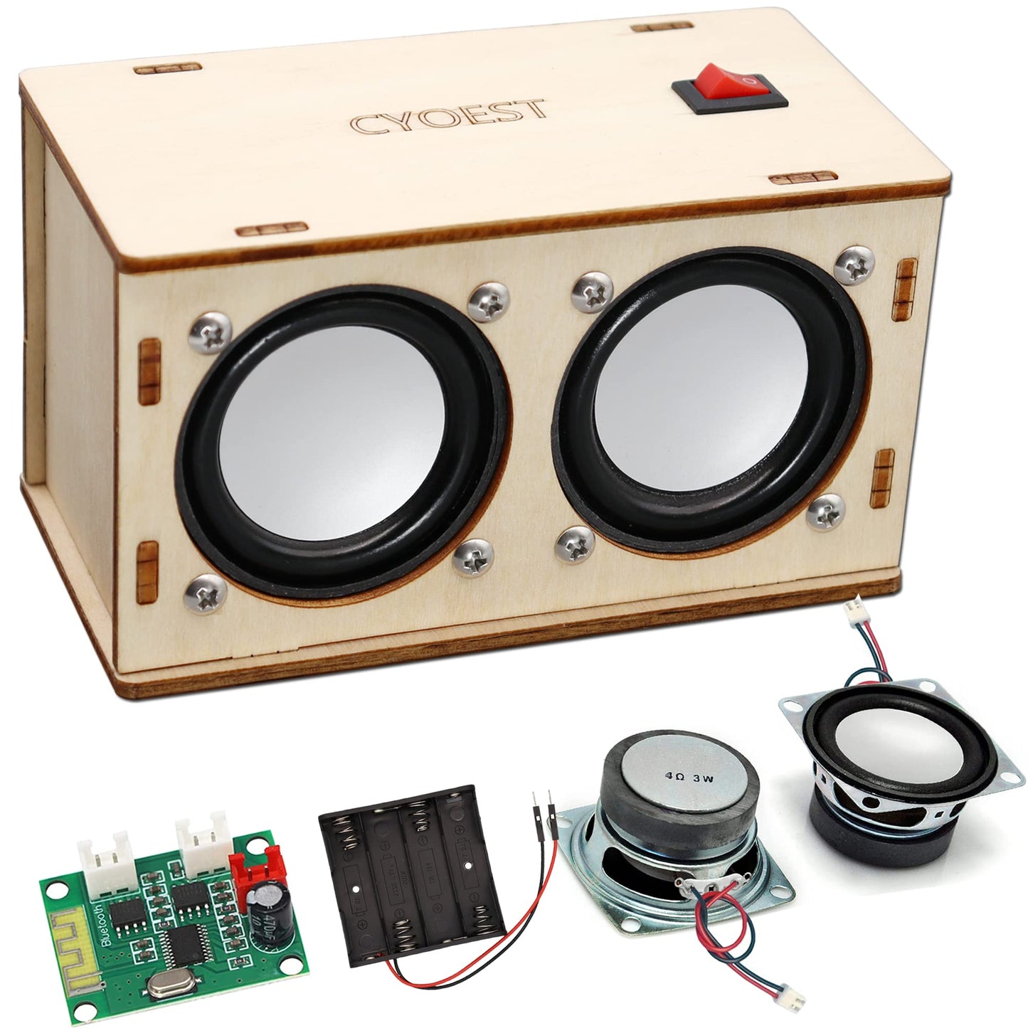 Build Your Own Bluetooth Speaker STEM Kit – DIY Electronics & Science Experiment for Kids & Teens, Beginner-Friendly Dual Speaker Set