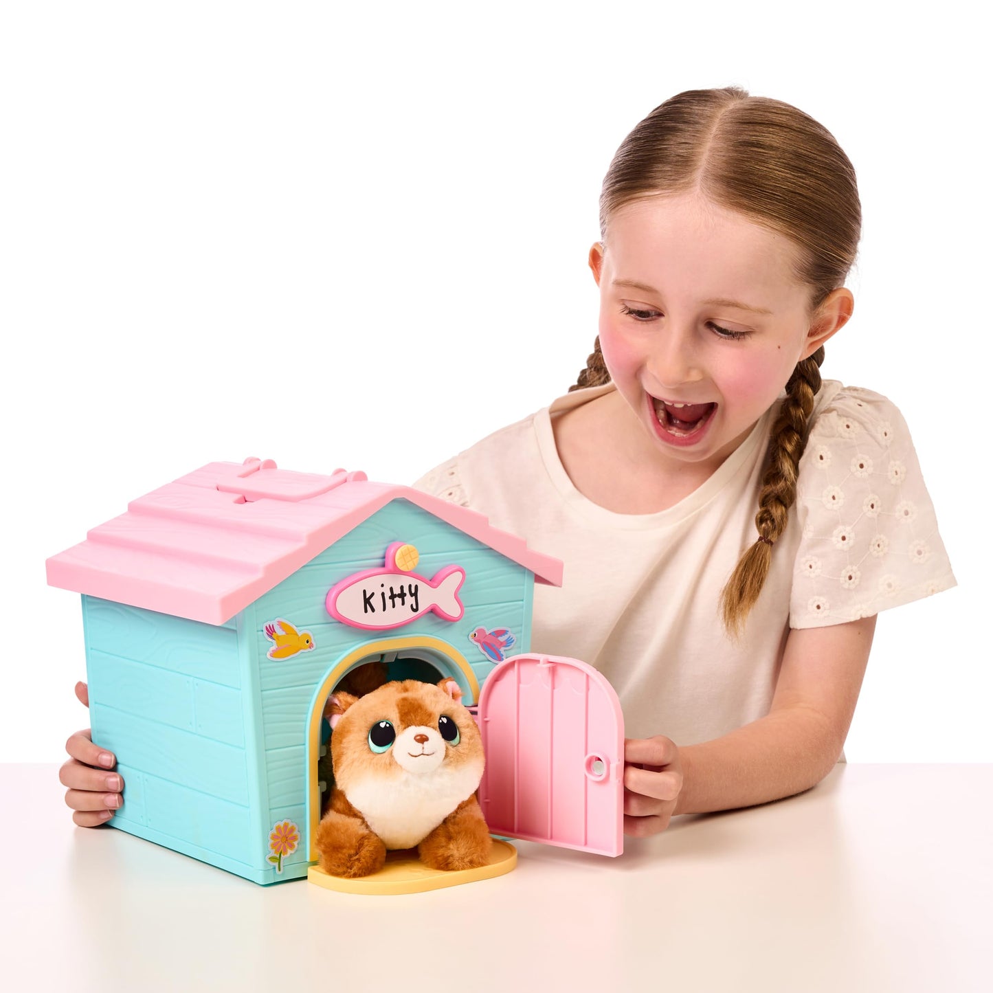 Little Live Pets My Kitty's Home Playset – Mystery Kitty Plush Reveal, Build & Decorate Pet Carrier, Cat House Toys for Kids 5+