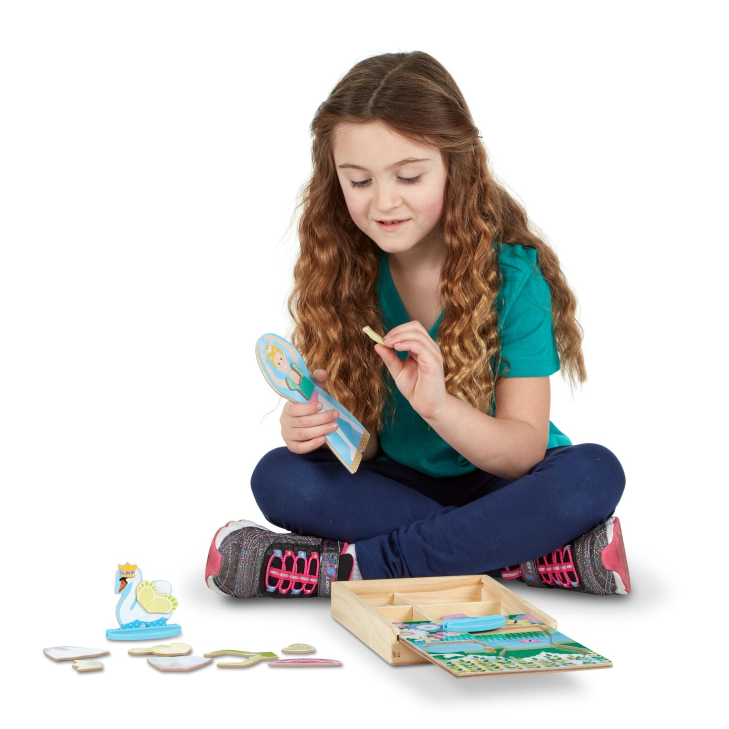 Melissa & Doug Ballerina And Fairy Magnetic Dress-Up Double-Sided Wooden Doll And Swan Pretend Play Set (52 pcs)