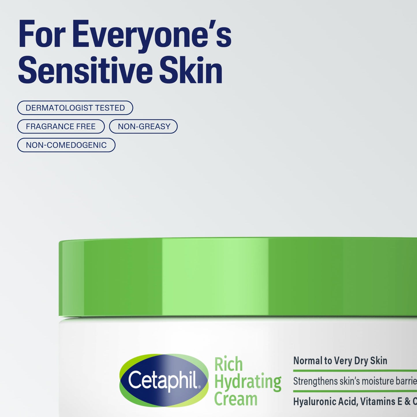 CETAPHIL Rich Hydrating Night Cream with Hyaluronic Acid, 1.7 oz – Moisturizer for Dry to Very Dry Skin, Fragrance-Free