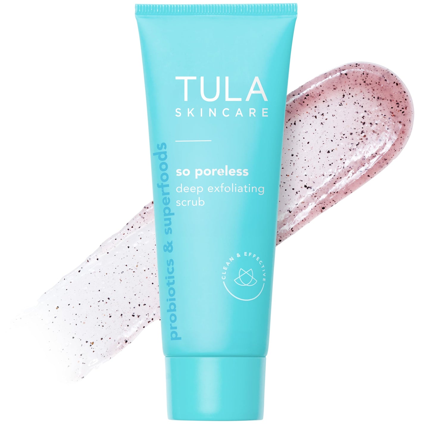 TULA So Poreless Exfoliating Blackhead Scrub – Gentle Yet Powerful Face Exfoliator with Probiotics, Volcanic Sand & Pink Salt, 2.89 oz