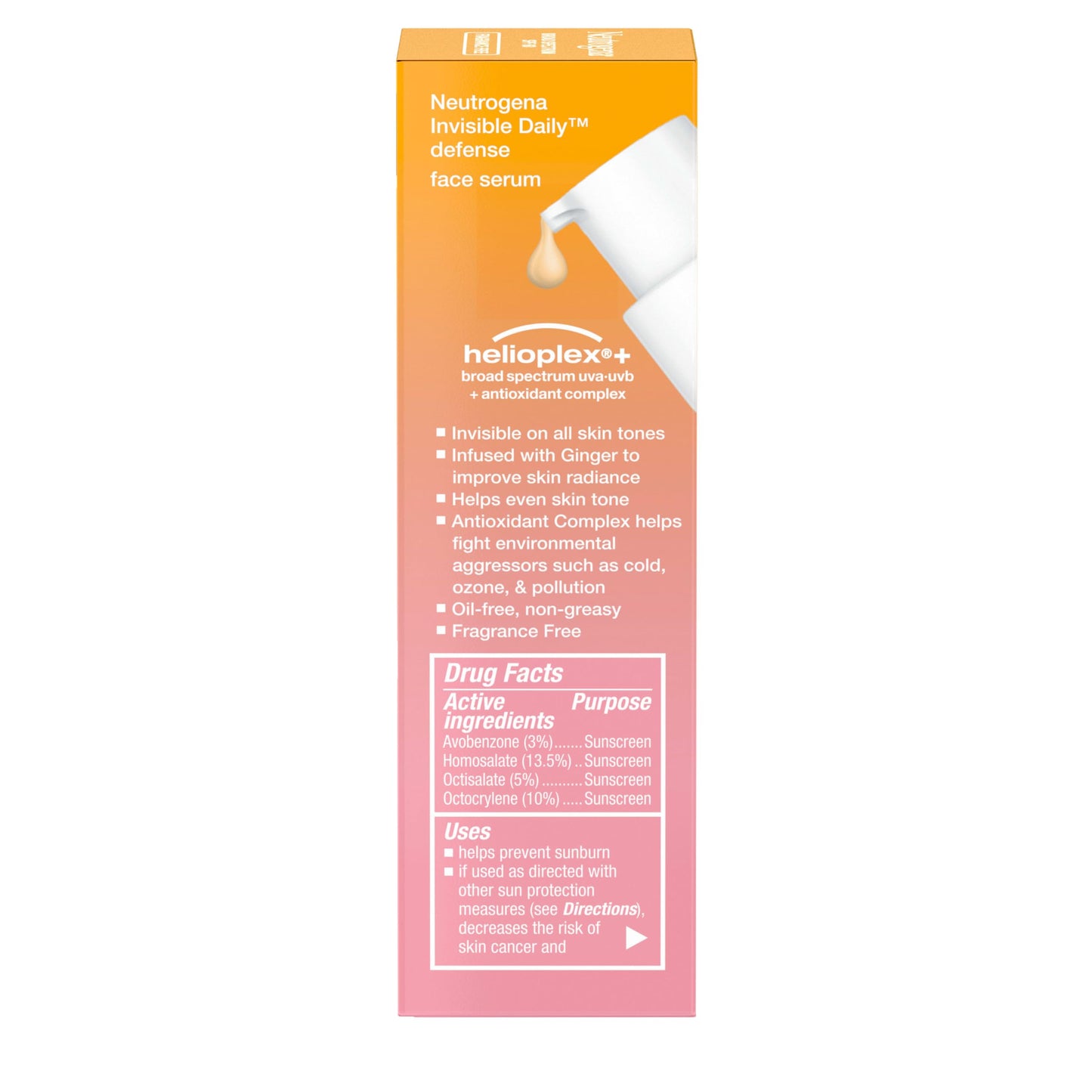 Neutrogena Invisible Daily Defense SPF 60 Face Sunscreen Serum – Hydrating, Oil-Free, Fragrance-Free, Non-Comedogenic, 1.7 oz