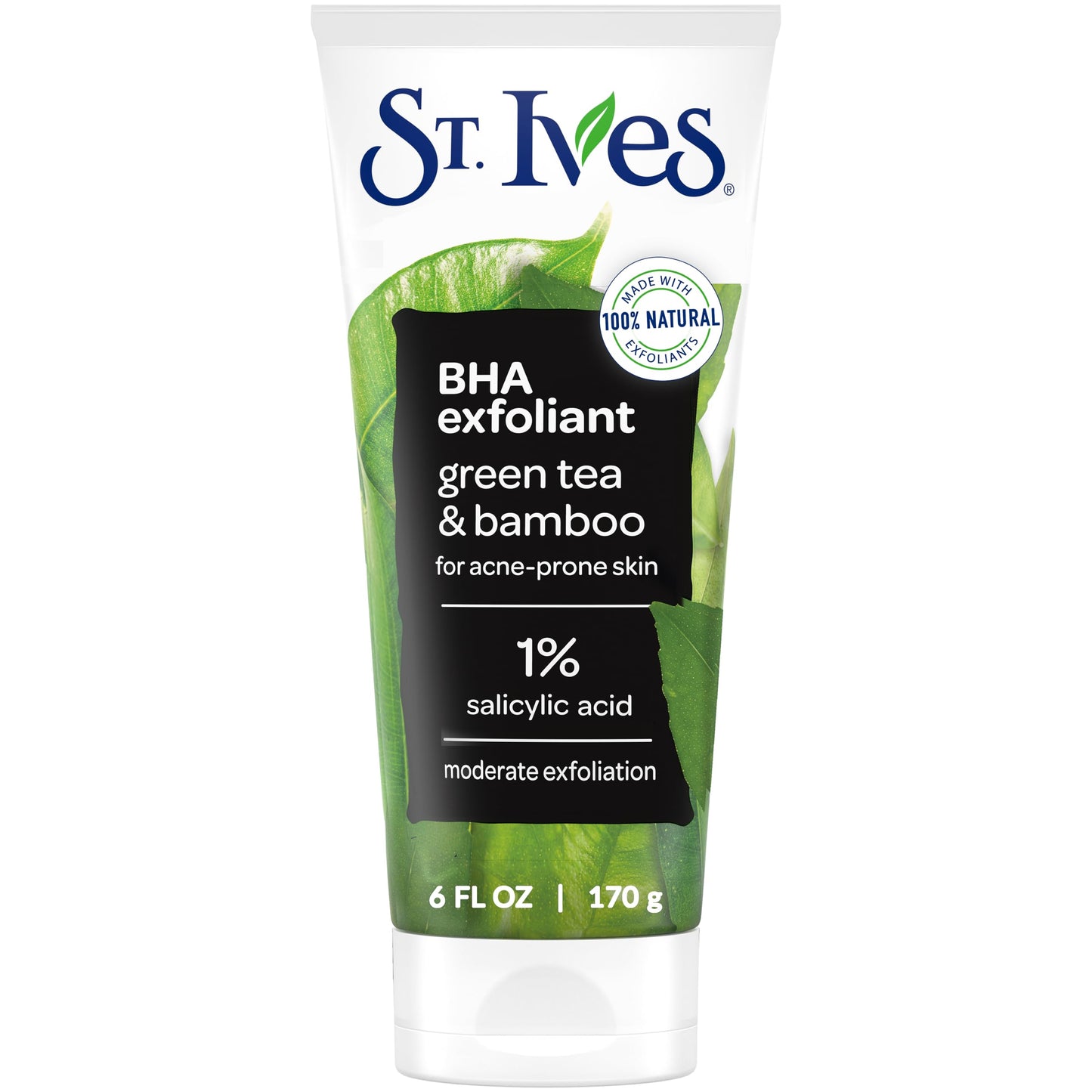 St. Ives Blackhead Clearing Green Tea Face Scrub – Salicylic Acid Acne Treatment, Unclogs Pores & Removes Blackheads, 6 oz