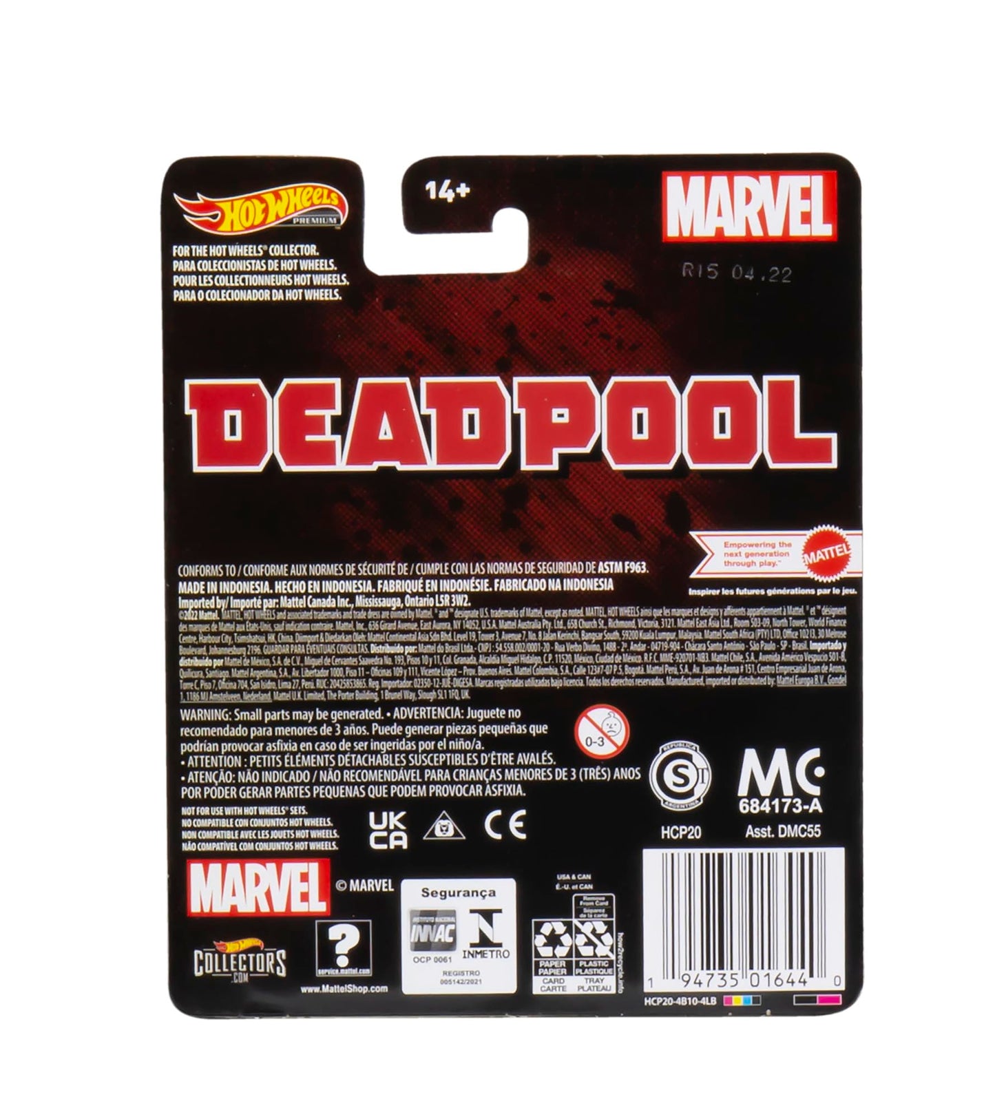 HOT WHEELS Retro Entertainment Collection,Deadpool Scooter, TV, & Video Games, Iconic Replicas for Play or Display, Gift for Collectors