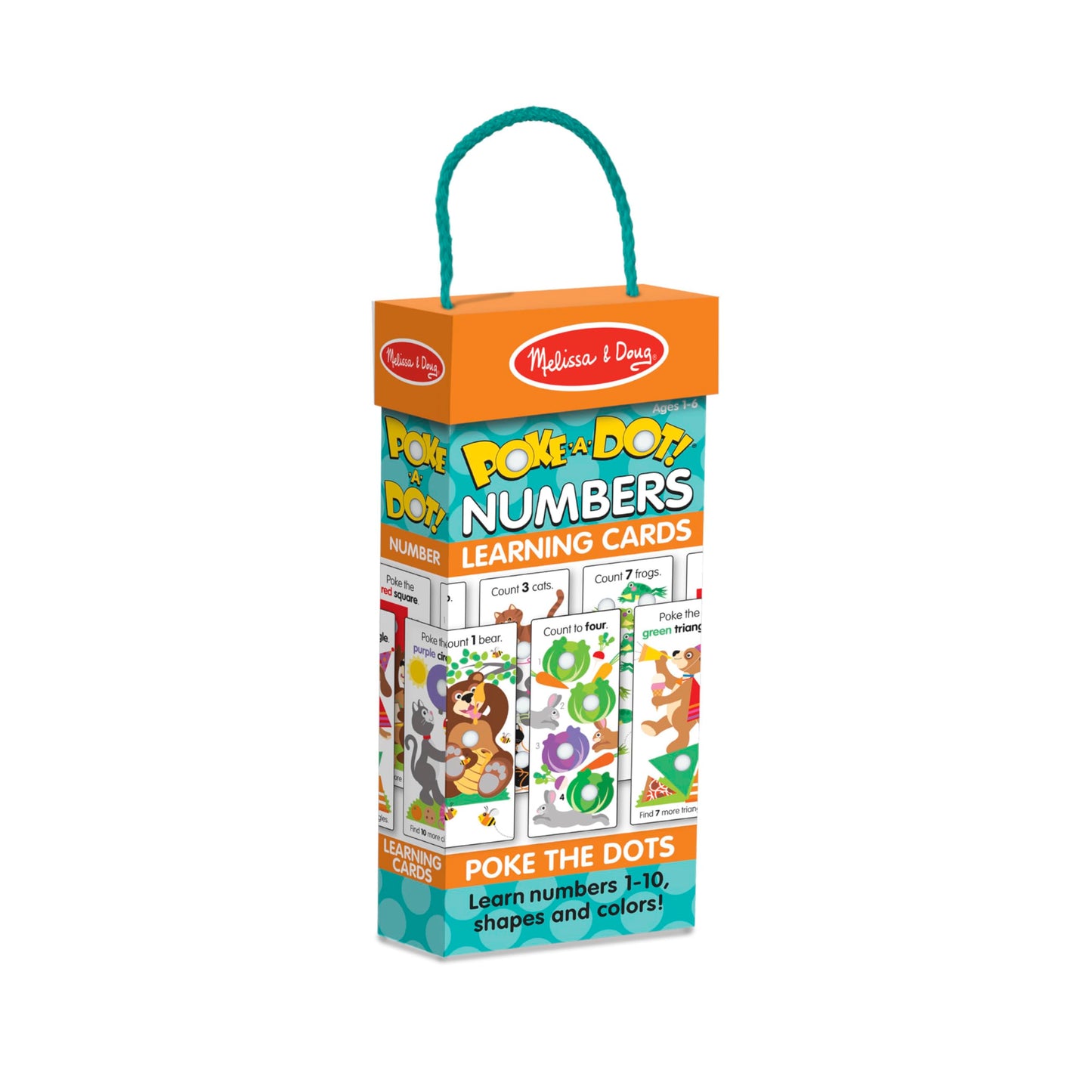 Melissa & Doug Poke-a-Dot! Jumbo Learning Cards - Numbers, Shapes & Colors, 13 Double-Sided Flash Cards for Toddlers & Preschoolers 1+