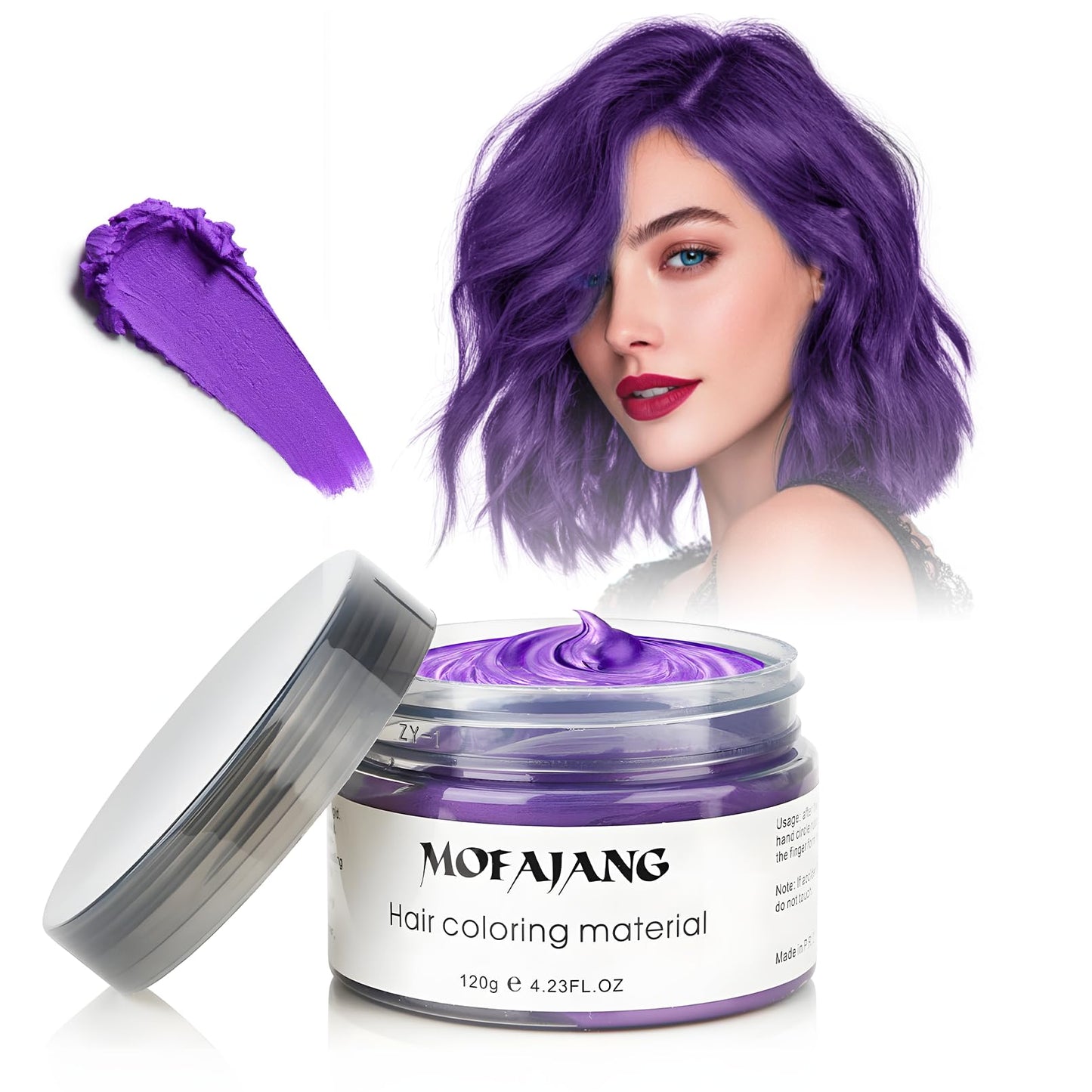 SOVONCARE Purple Hair Color Wax 4.23 oz – Temporary Washable Hair Dye for Men & Women | Strong Hold Styling Clay for Party, Cosplay & Daily Use