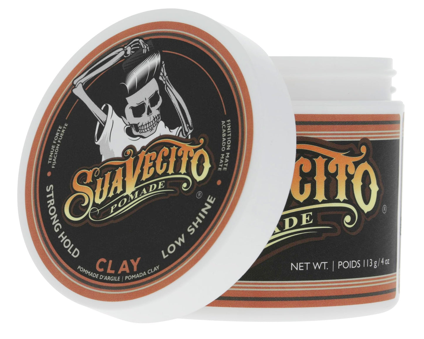 Suavecito Pomade Firme Clay 4 oz, 1 Pack - Strong Hold For Men - Low Shine Matte Hair Pomade For Natural Texture Hairstyles