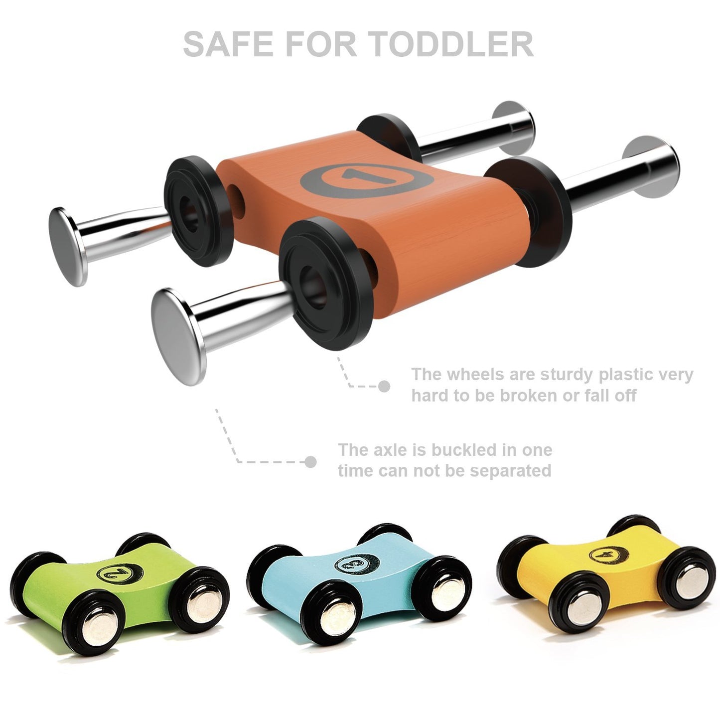 TOP BRIGHT Car Ramp Toy for 2 3 Year Old Boy Gifts, Toddler Race Track Toy for 18 Month Old with 4 Wooden Cars and 3 Car Garage