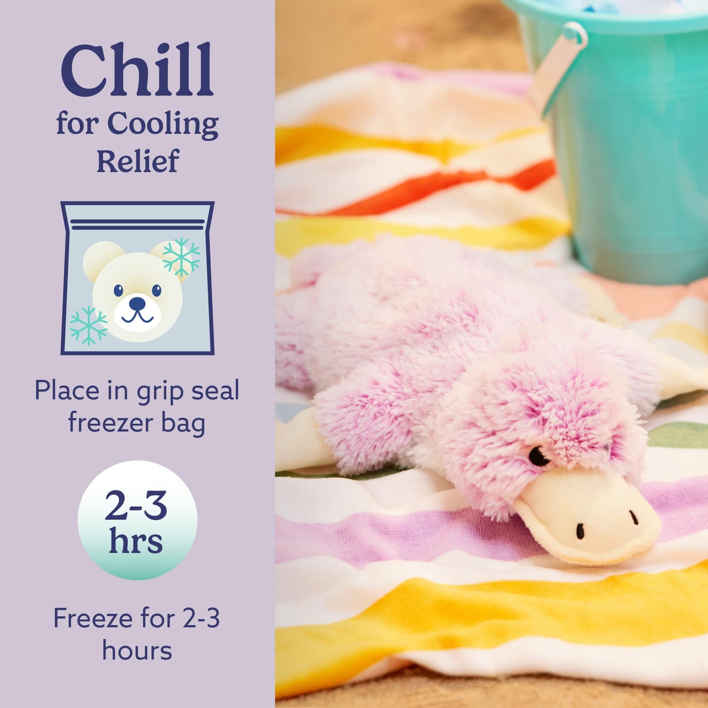 Warmies Microwavable Weighted Platypus Plush - Heated Stuffed Animal for Warmth, Comfort & Stress Relief - Soft Toy for Kids & Adults