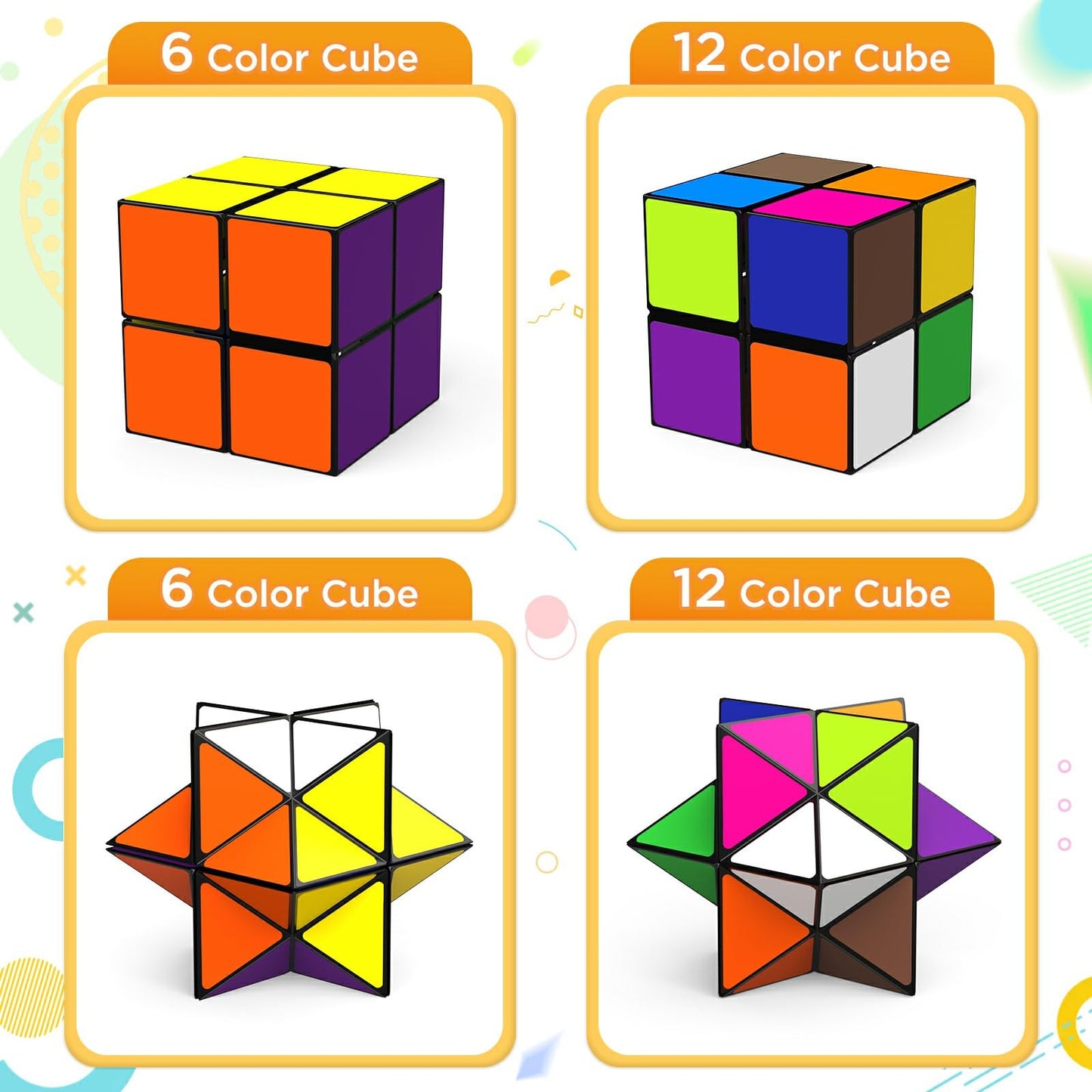 Star Cube Magic Cube Set, 2 in 1 Yoshimoto Cube for Kids and Adults, Toy for Boys and Girls Ages 8-12