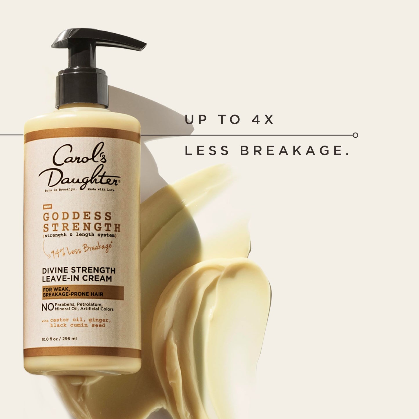 Carol's Daughter Goddess Strength Leave In Conditioner Cream, 10 Fl Oz - Strengthening and Moisturizing for Wavy, Curly Hair