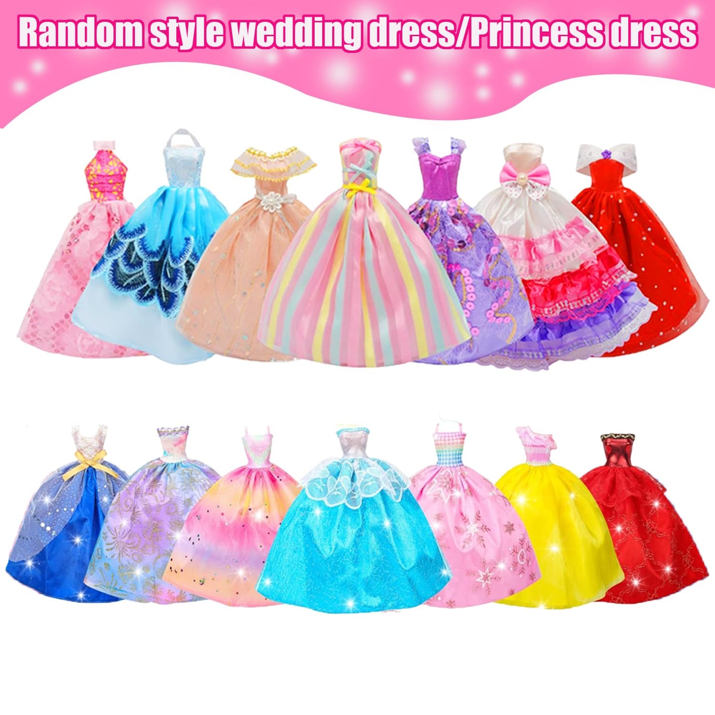 Korilave 108-Piece Doll Clothes & Accessories Set with Closet Wardrobe for 11.5" Dolls – Dresses, Swimsuits, Bags, Hangers, Birthday Gift