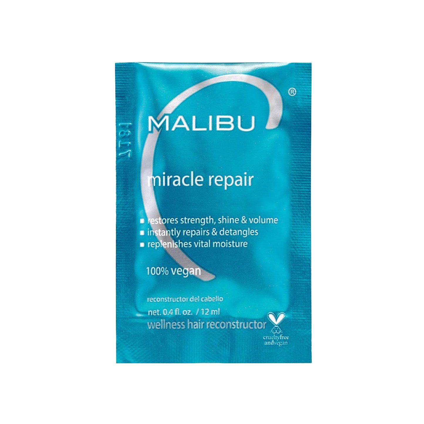 Malibu C Miracle Repair Hair Reconstructor Packet – Deep Nourishing Treatment with Flax Protein & Vitamin B5 for Damaged, Weak Hair Repair