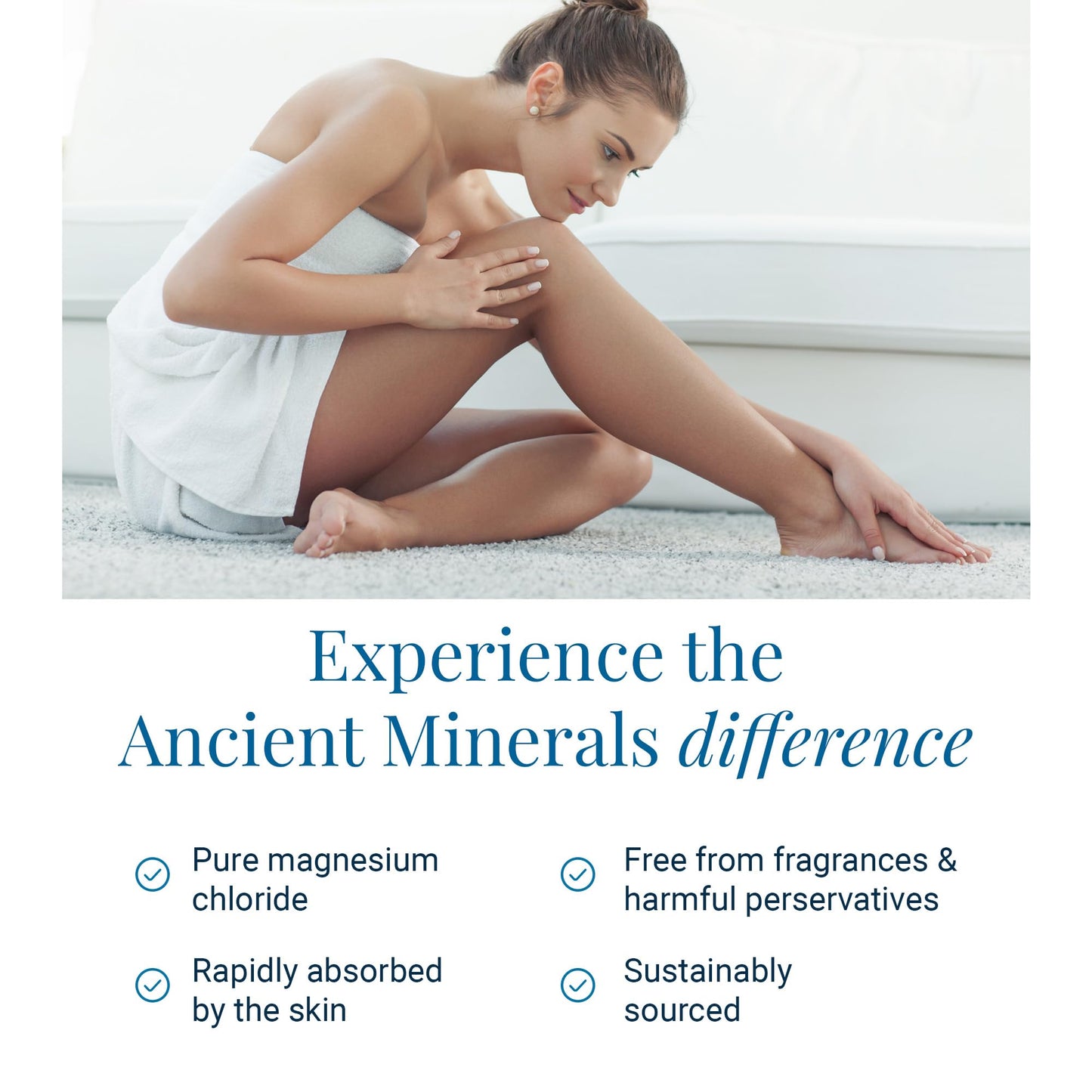 Ancient Minerals Magnesium Oil Spray Bottle of Pure Genuine Zechstein Magnesium Chloride - Topical Magnesium for Skin Application (4fl oz)