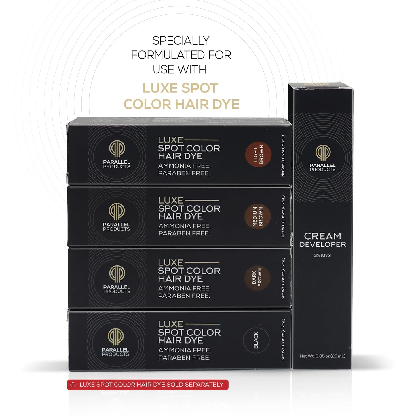 Parallel Products - 3% 10 Volume Tint Developer - 25mL - Oxidant for Coloring - Mix with Luxe Spot Color Cream Dye/Kit