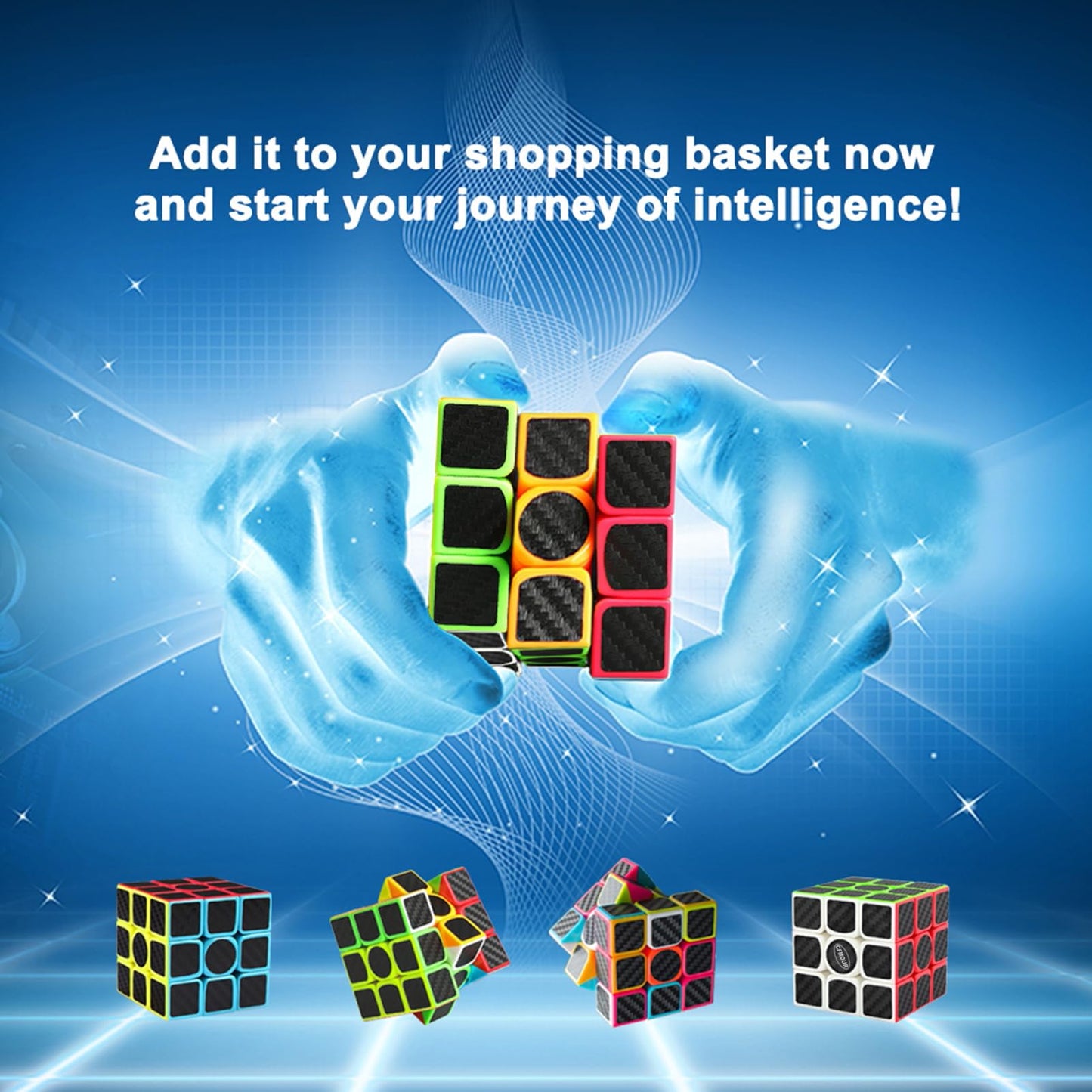 CFMOUR Original Speed Cube 3x3x3, Fast Magic Cube for Kids, Smooth Carbon Fiber Cubes, Puzzle Toys