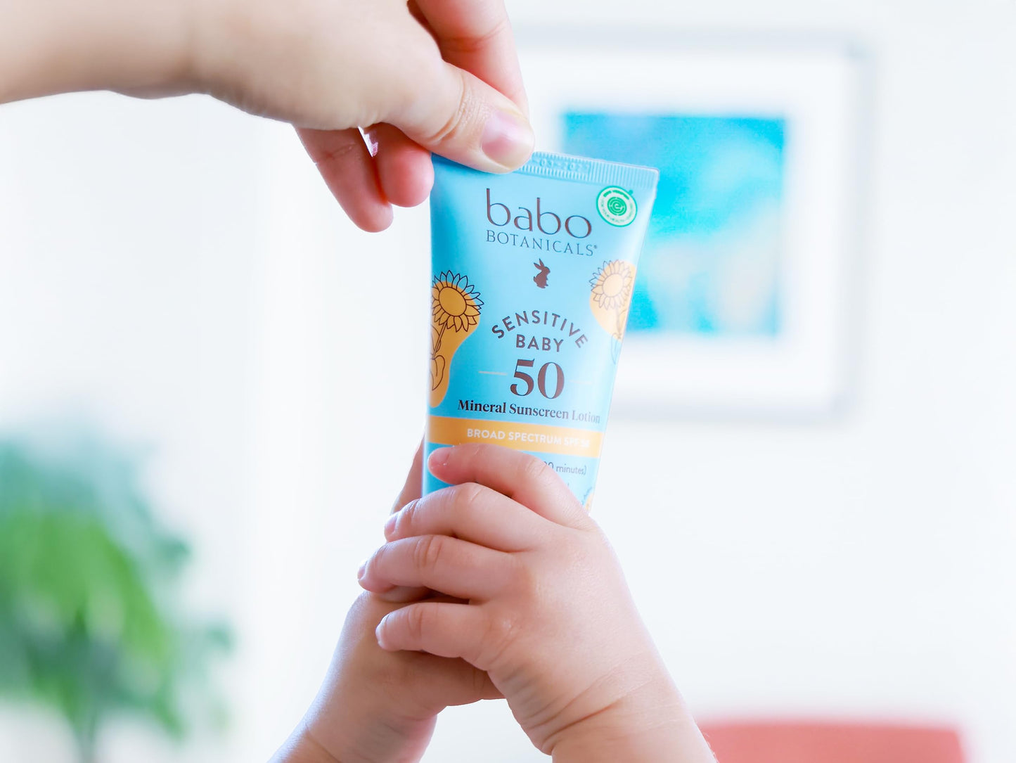 Babo Botanicals Baby Mineral Sunscreen SPF 50 – Natural Zinc Oxide, Fragrance-Free, Water-Resistant, Vegan Sunblock for Sensitive Skin, Kids & Babies
