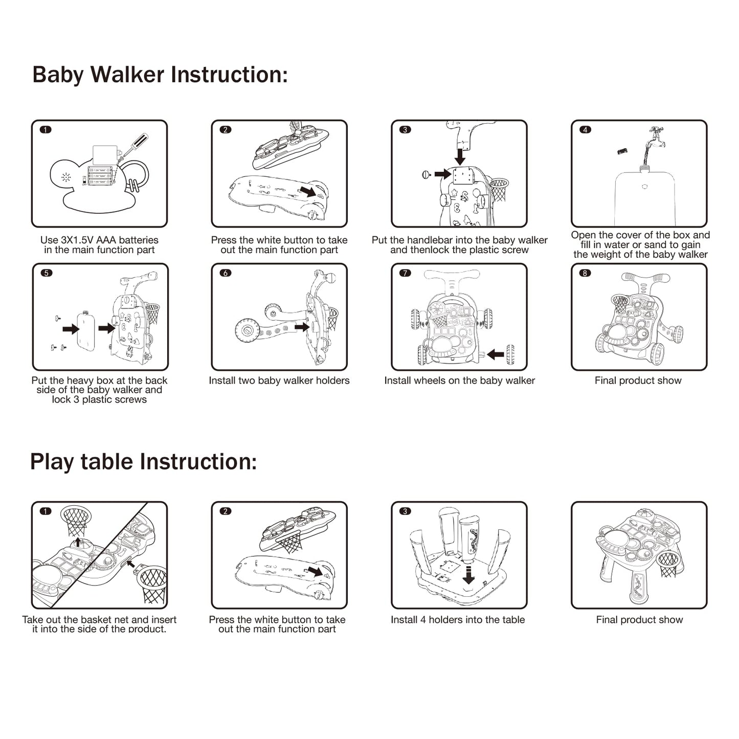 QDRAGON 3-in-1 Baby Walker & Activity Center for Girls – Sit-to-Stand Learning Toy with Music Panel, Educational Push Walker for Toddlers 12+ Months, Pink