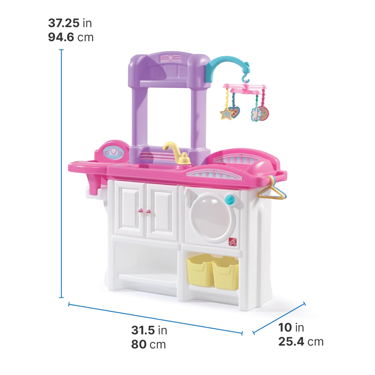 Step2 Love & Care Deluxe Baby Doll Nursery Playset with Crib & Changing Station, Durable Plastic, Accessories, Toddler Toy 2-6 Yrs