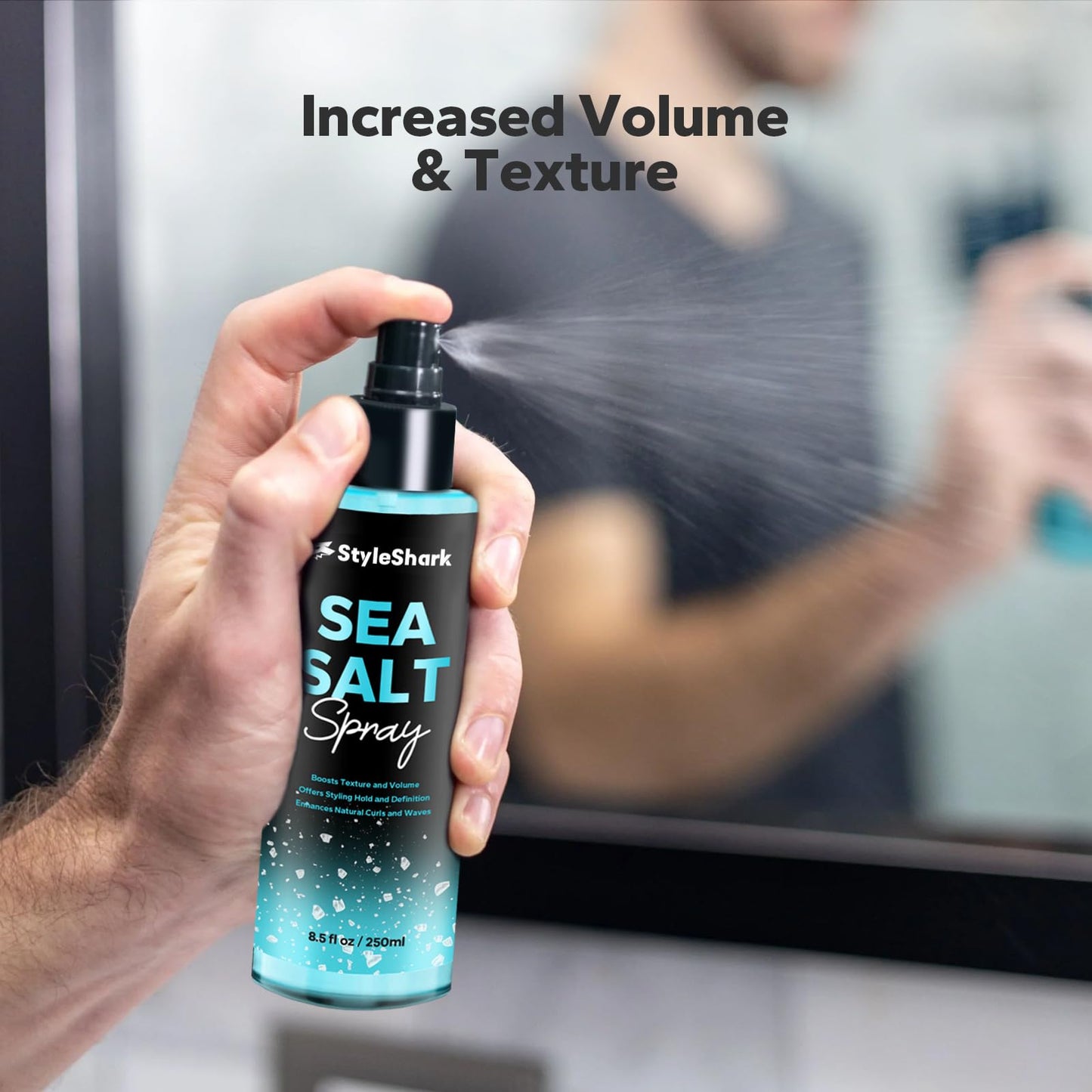 StyleShark Sea Salt Spray for Hair Men & Women (8.5 Fl Oz), Sea Salt Spray for Men, Beach Wave & Volumizing Texturing Sprays to Add Volume & Texture