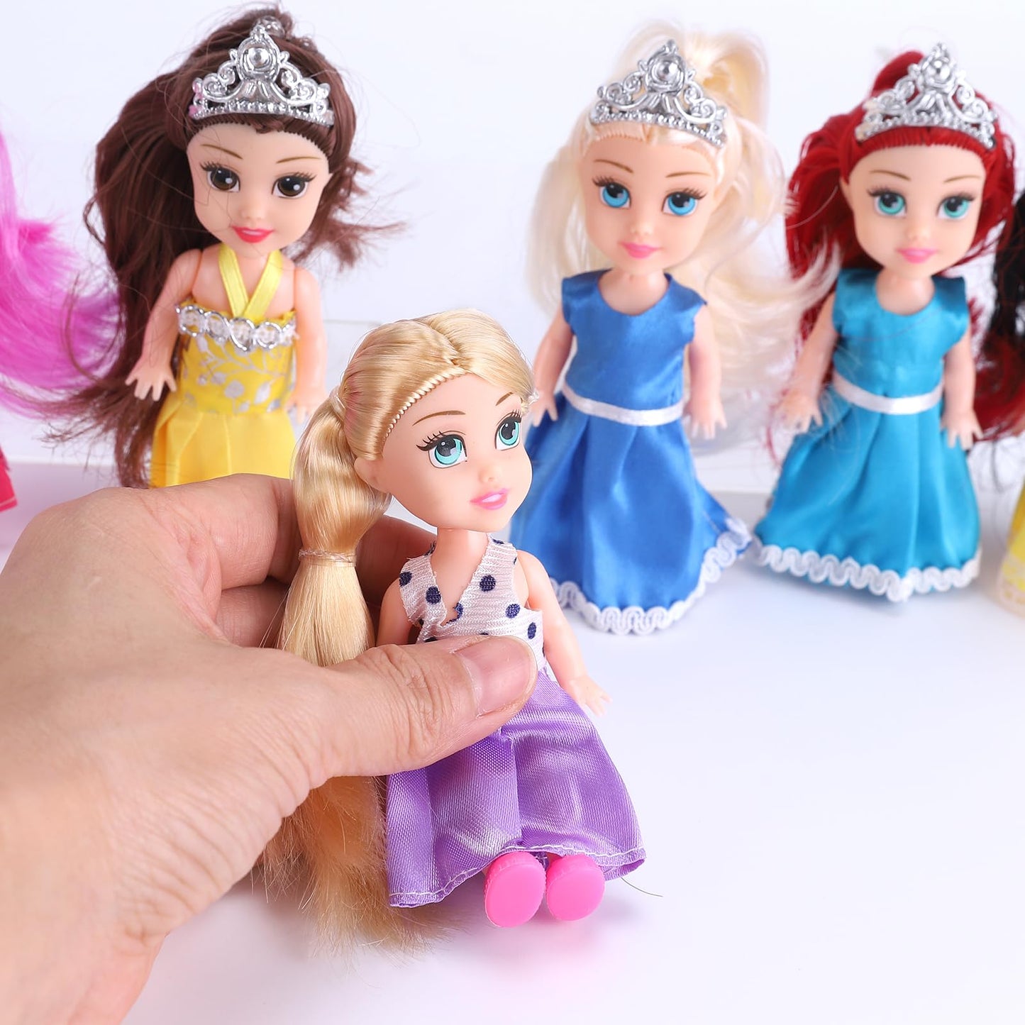 Liberty Imports Little Royal Princess Toddler Dolls with Dresses, Girls Imaginative Pretend Play Small Dolls Party Favors Collection (Princess)