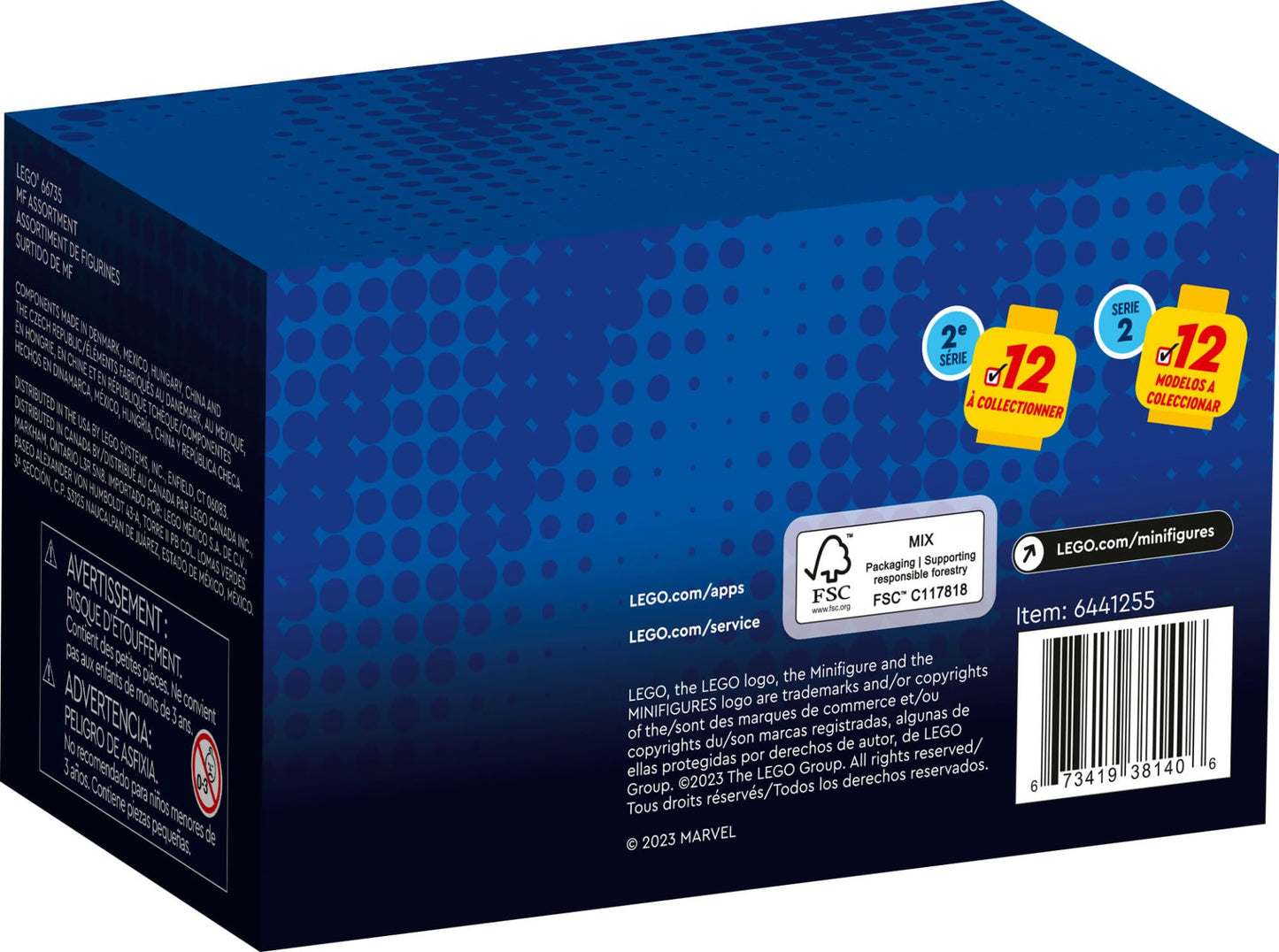 LEGO Marvel Minifigures Series 2 6-Pack Mystery Blind Box, Collectible Superhero Figures for Play or Marvel Collection, Gift for Fans