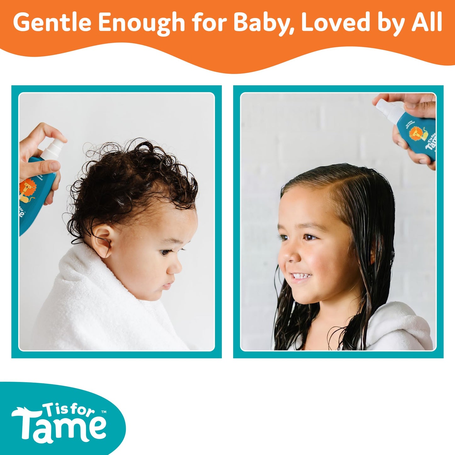 T is for Tame - Taming & Detangling Spray - Children's Hair Tamer with Natural Coconut Oil For Tangles, Knots & Frizz (Pack of 1)