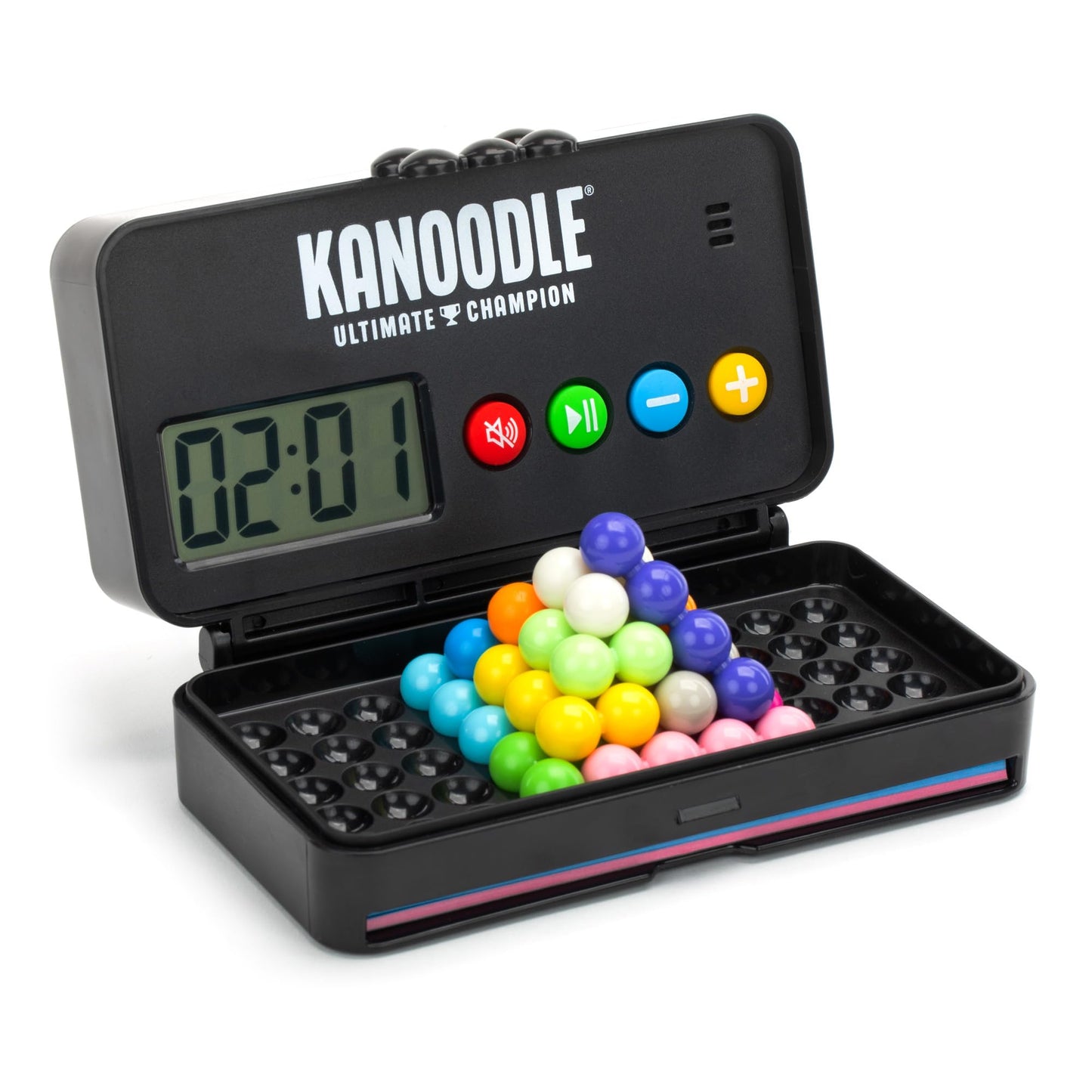 Kanoodle Ultimate Champion – 3D Brain Teaser Puzzle with Timer, Handheld Travel Logic Game for Single Player, Gift for Ages 7+