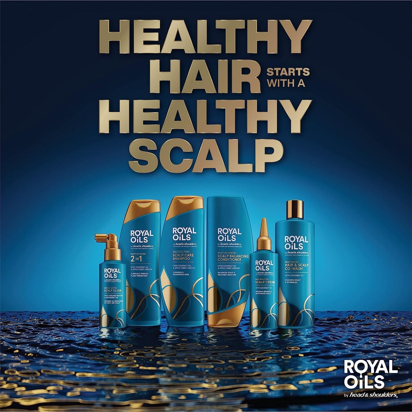 Head & Shoulders Royal Oils Shampoo & Conditioner Set, Anti-Dandruff Hair Treatment for Curly & Coily Hair, 12.8 Fl Oz