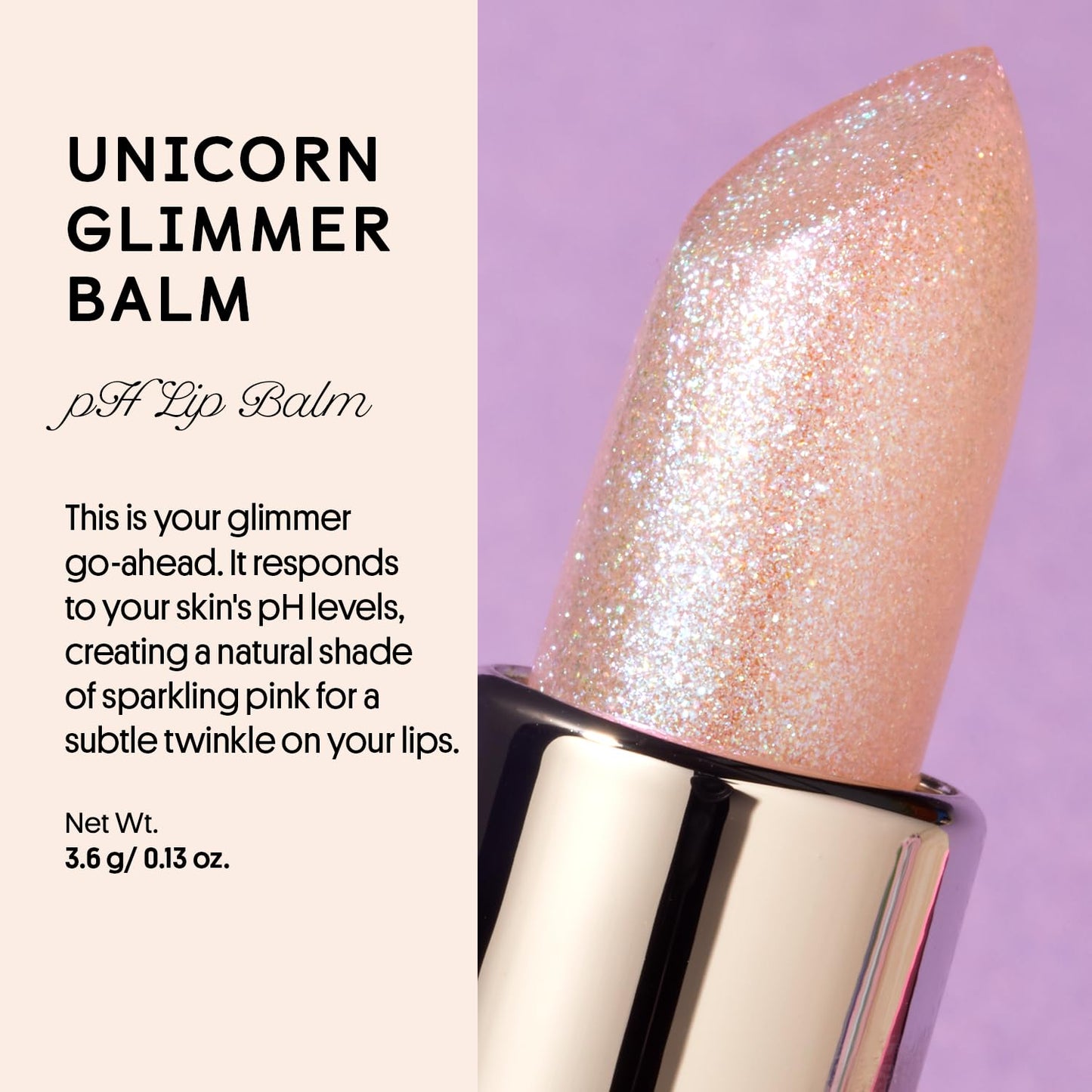 Winky Lux Unicorn Glimmer Balm - Hydrating pH Lip Balm with Color-Changing Sheer Pink Tint, Softens & Moisturizes Lips, Vanilla Scent
