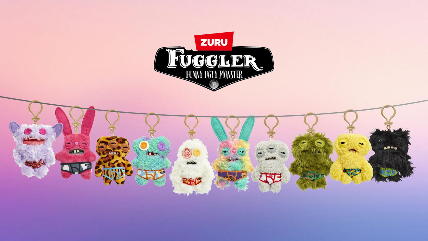 Fuggler Key Rings Series 4 by ZURU Funny Ugly Monster, Plush, Collectible, Toy (3 Pack)