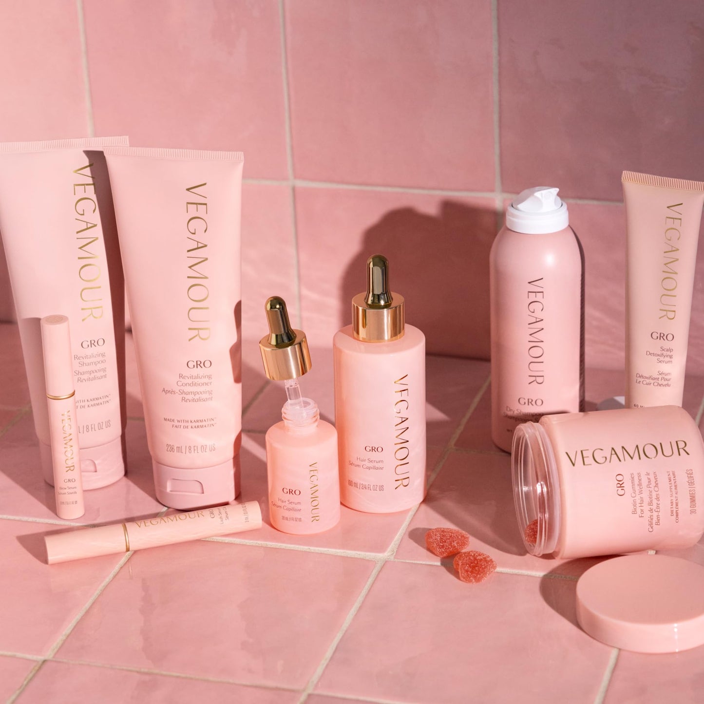 VEGAMOUR GRO Hair Serum for Hair Thinning, Thicker Fuller Looking Hair, Non Oily, 3 pack, 90 day supply