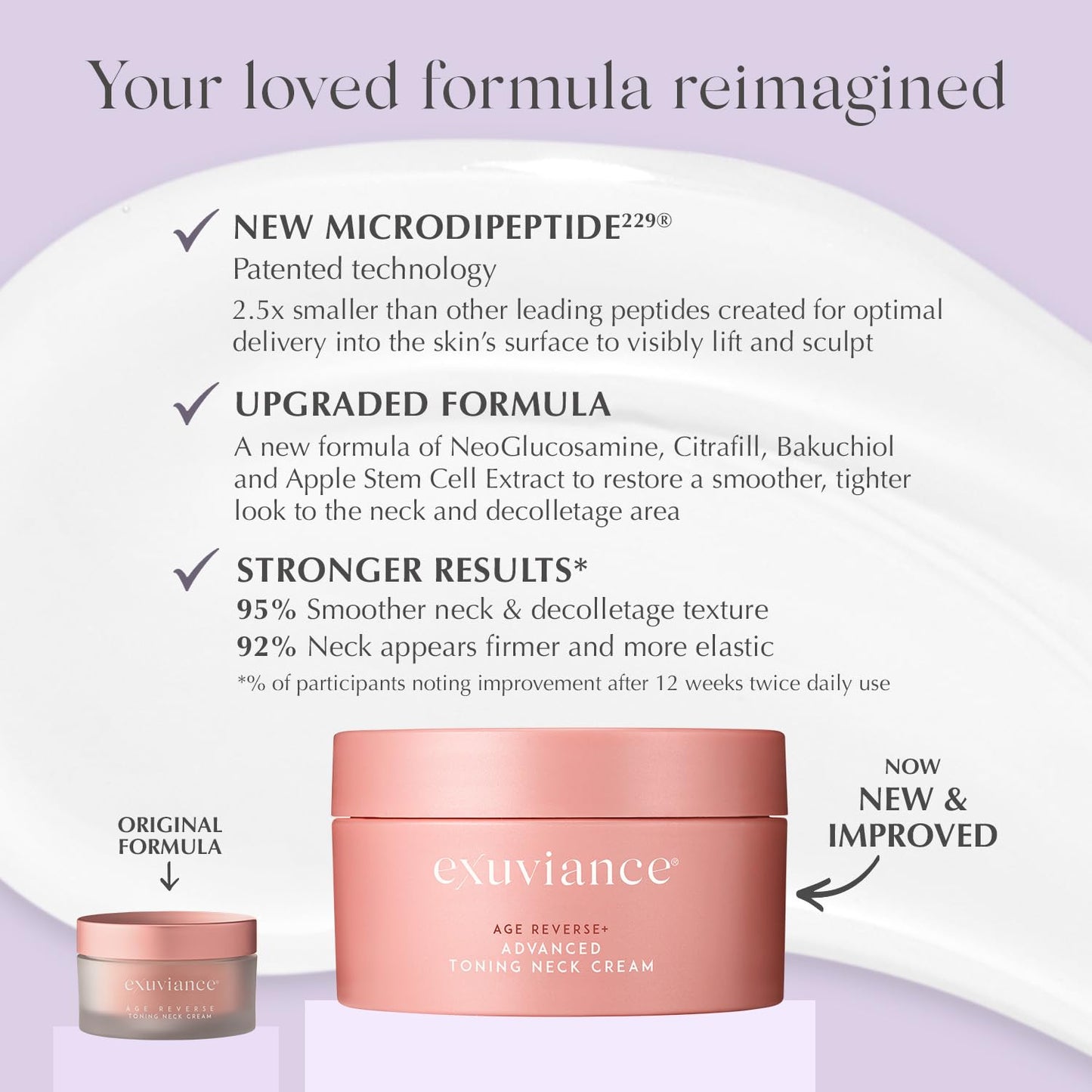 EXUVIANCE AGE REVERSE+ Neck Cream – Firms, Smooths Wrinkles, Evens Tone, Anti-Aging Décolletage Moisturizer with Peptides & Bakuchiol, 4.4 oz