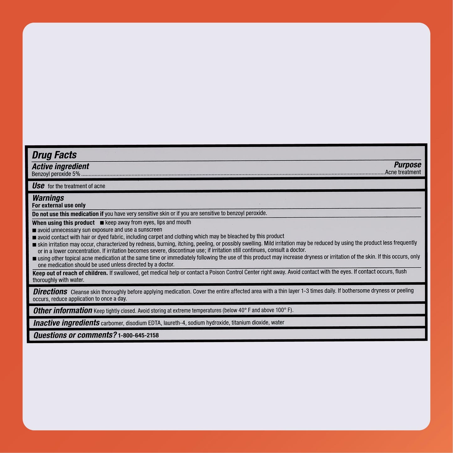 Rugby Acne Medication - Benzoyl Peroxide Gel USP 5% - Vanishing Formula - Greaseless - Helps to Clear Up Acne Pimples - 1.5 Oz. (3 Pack)