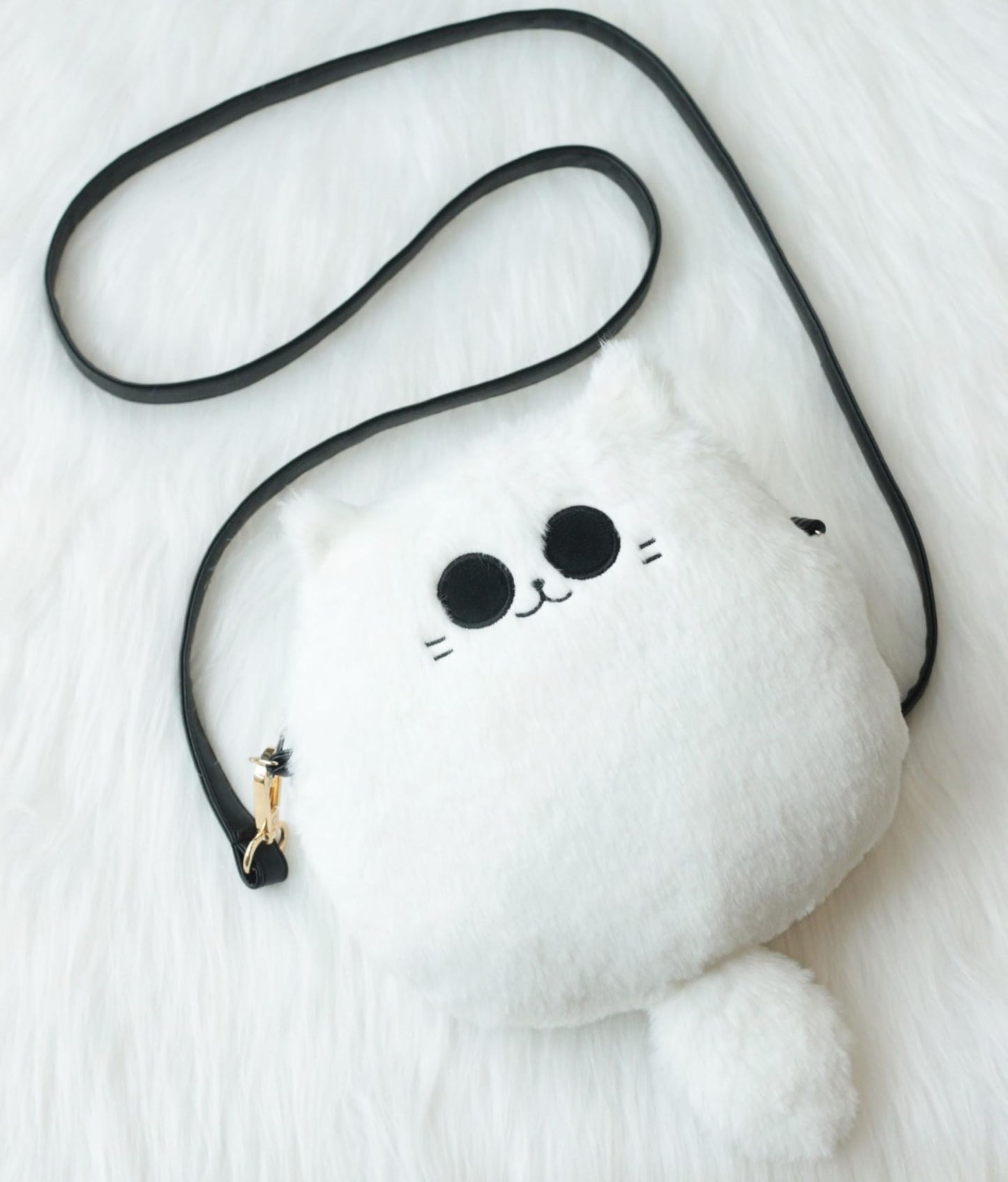 Uomieefy 8inch/20cm Gojocat Plush Bag - Anime Crossbody Plush Purse Stuffed Animal Cat Shoulder Bag Collectible Gift for Anime Fans