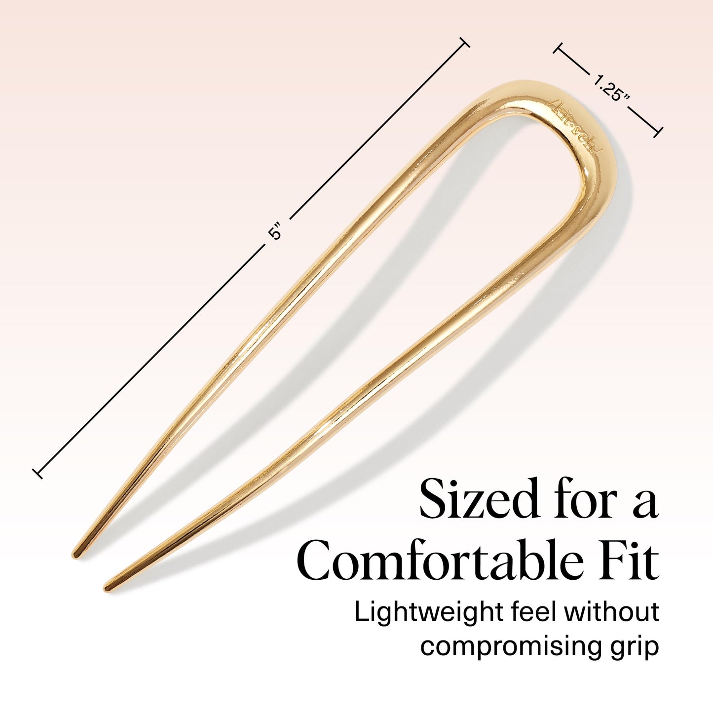 Kitsch French Hair Pin for Women – Elegant Gold Metal Hair Fork for Updos, Buns & Twists | Durable, Secure All-Day Hold, Comfortable Fit, 1pc